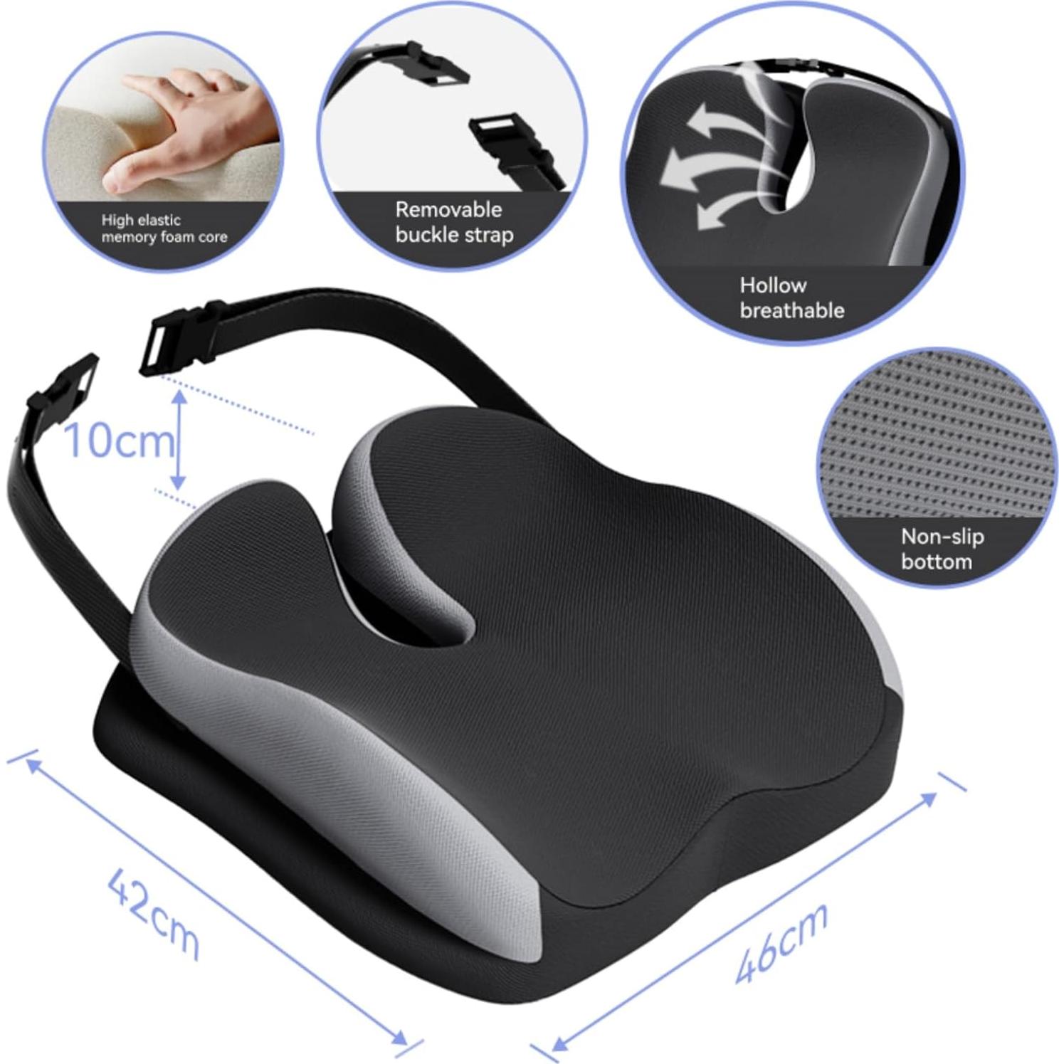 Cojín Viscoelástico ZFUHWT para Silla de Oficina y Coche