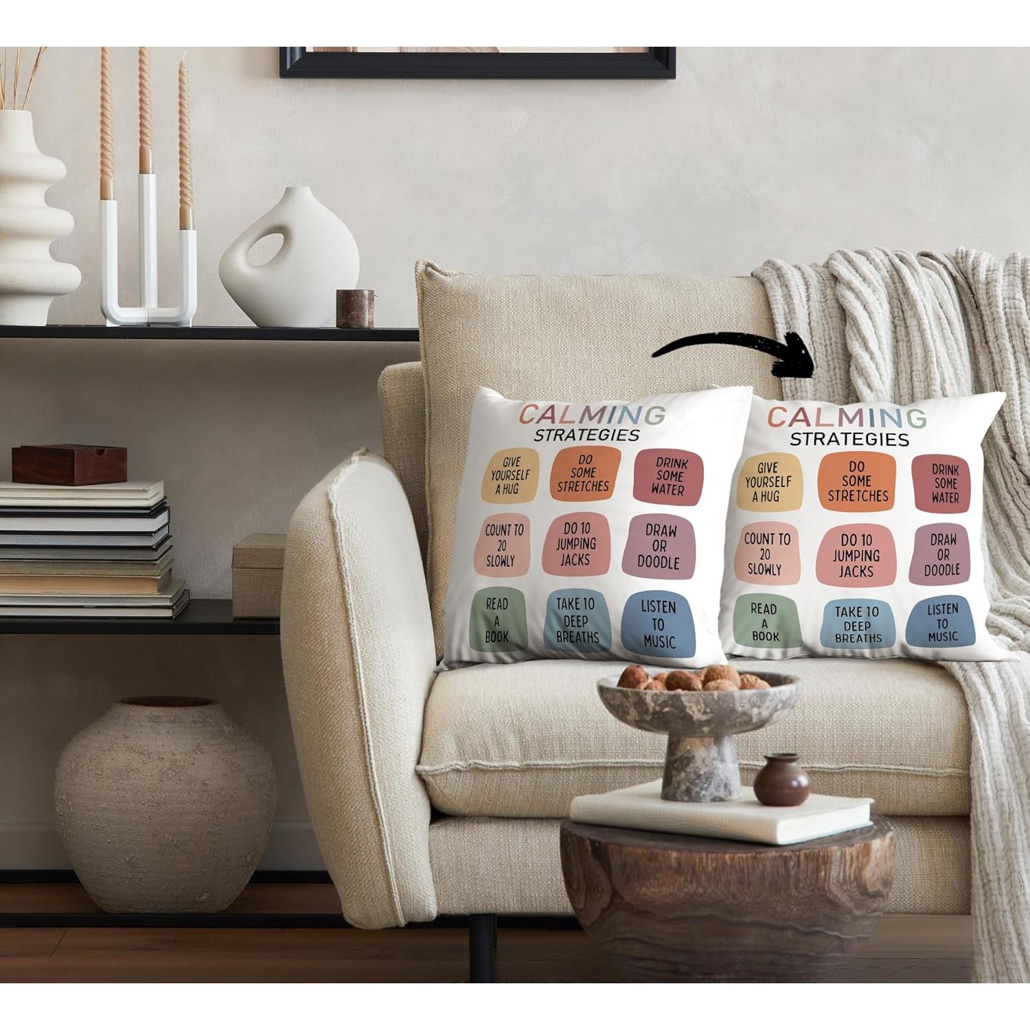 Funda de Cojín Decorativa FLDAS 45x45 cm Franela Letras