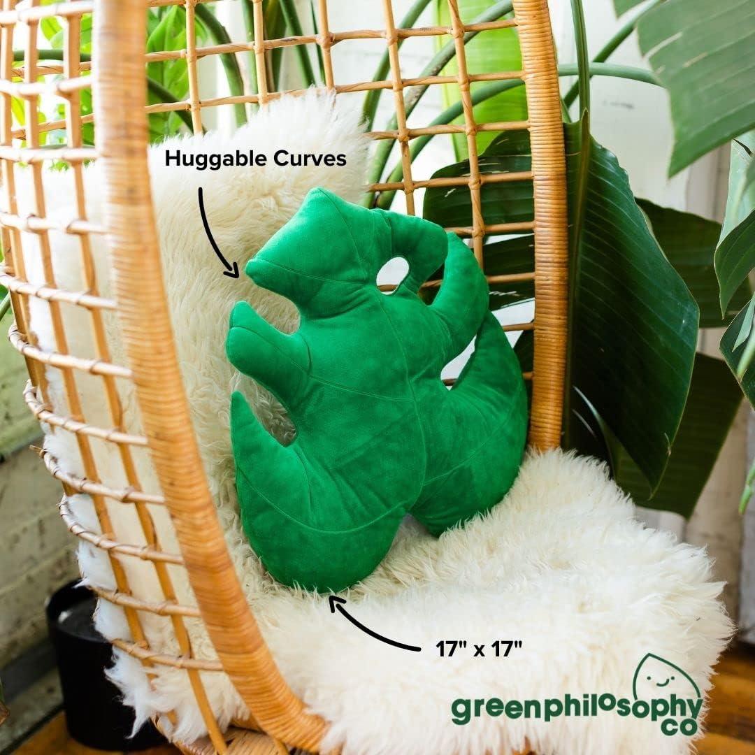 Almohada Hoja Monstera Deliciosa Co. Filosofía Verde 35.6x30.5cm
