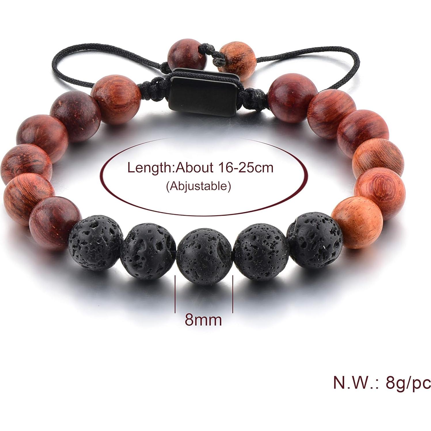 Pulsera de Lava Ajustable Mystiqs para Aceites Esenciales