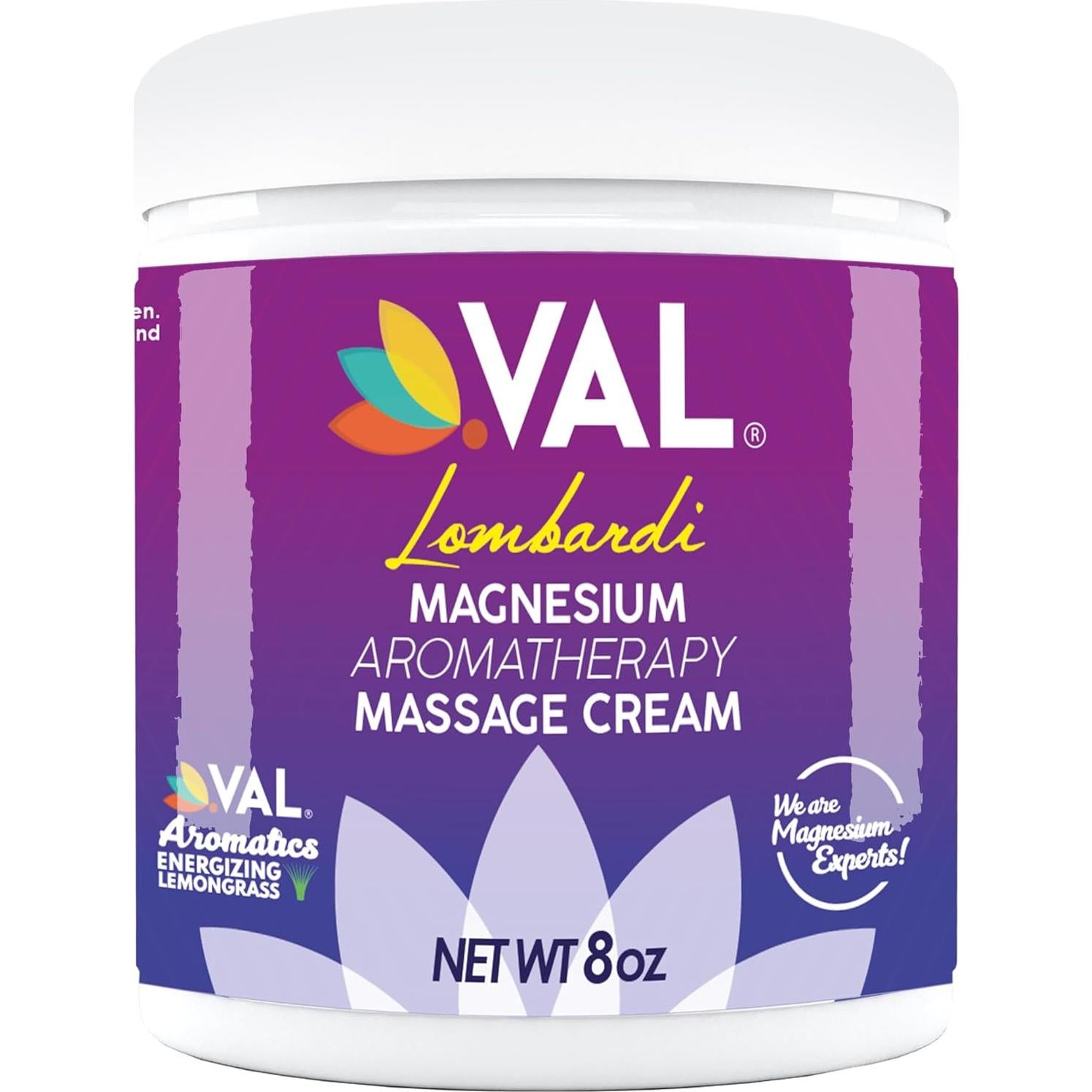 Crema de Masaje Aromaterapia VAL 226.8g - Magnesio Zechstein + Aceites Orgánicos