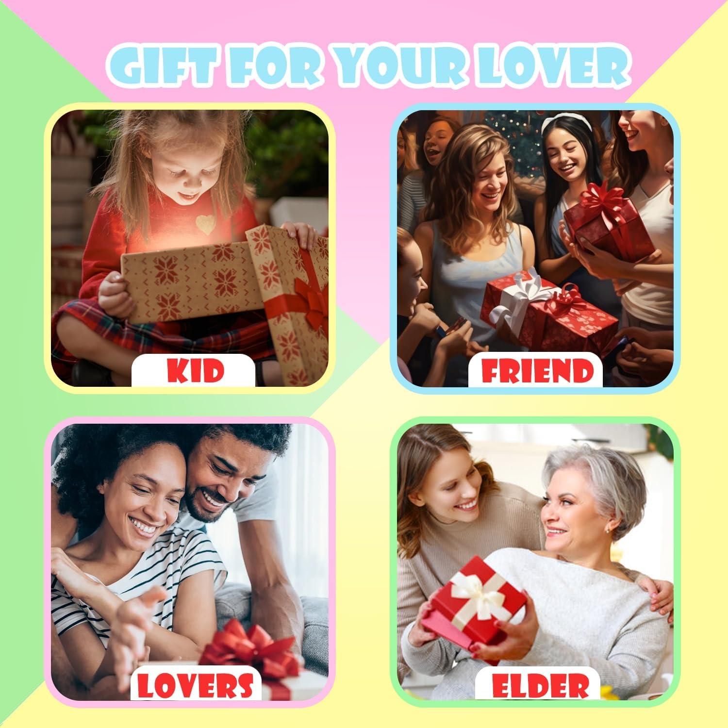 Cubo de Estrés Brillante JANESVISSY 2 Pcs Azul y Púrpura