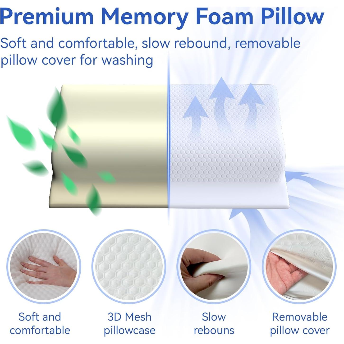 Almohada Anti-Ronquido DRAVEL PO1 Ajustable Espuma Viscoelástica