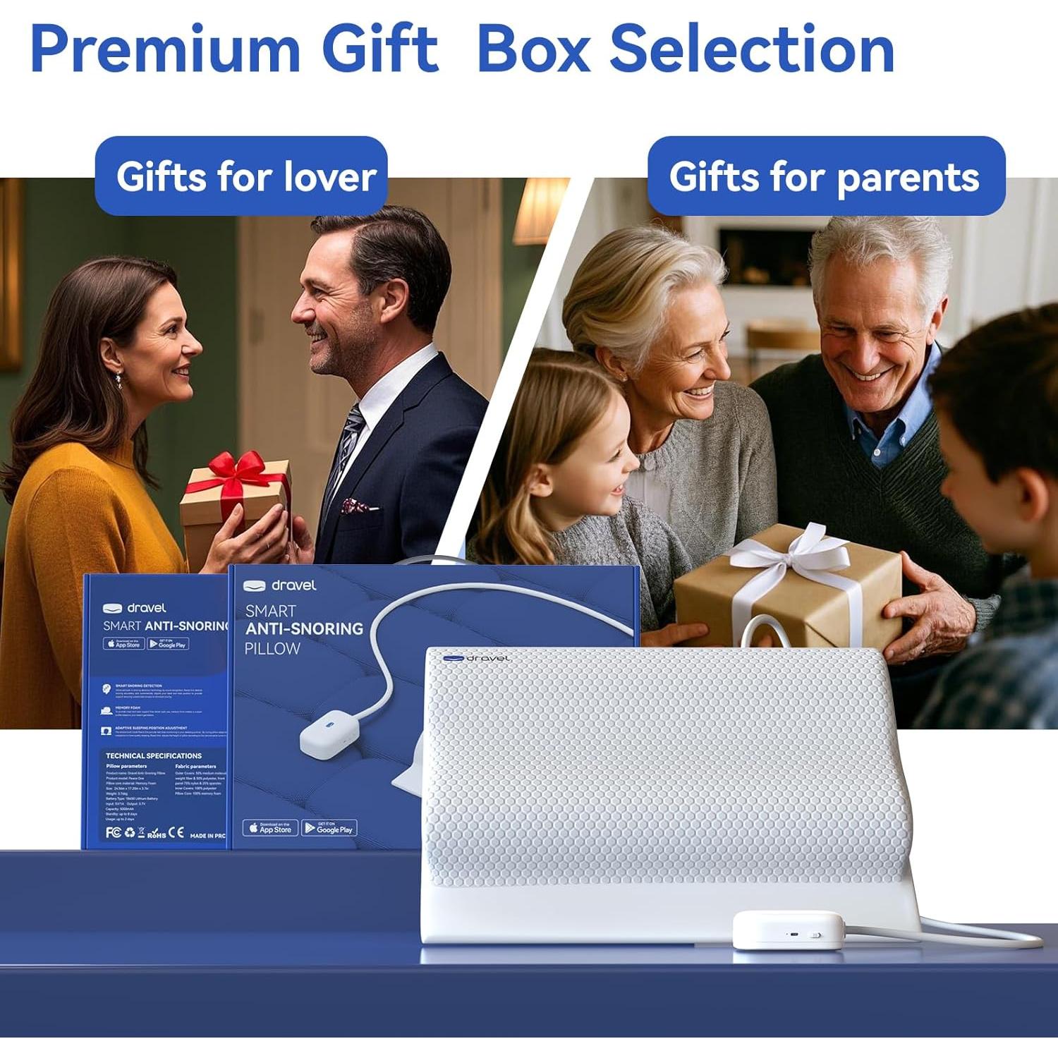 Almohada Anti-Ronquido DRAVEL PO1 Ajustable Espuma Viscoelástica