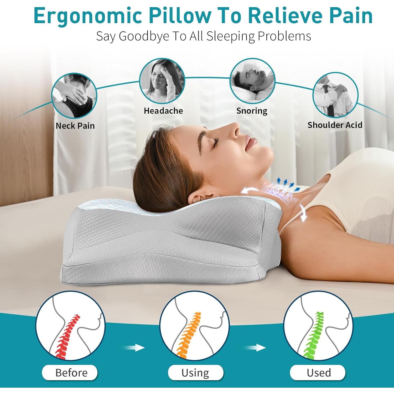 Almohada Cervical Ylekto Espuma de Memoria Refrigerante 12.95cm