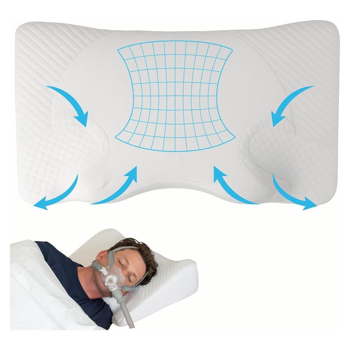 Almohada CPAP Snugell de Espuma Viscoelástica - Ergonómica y Lavable