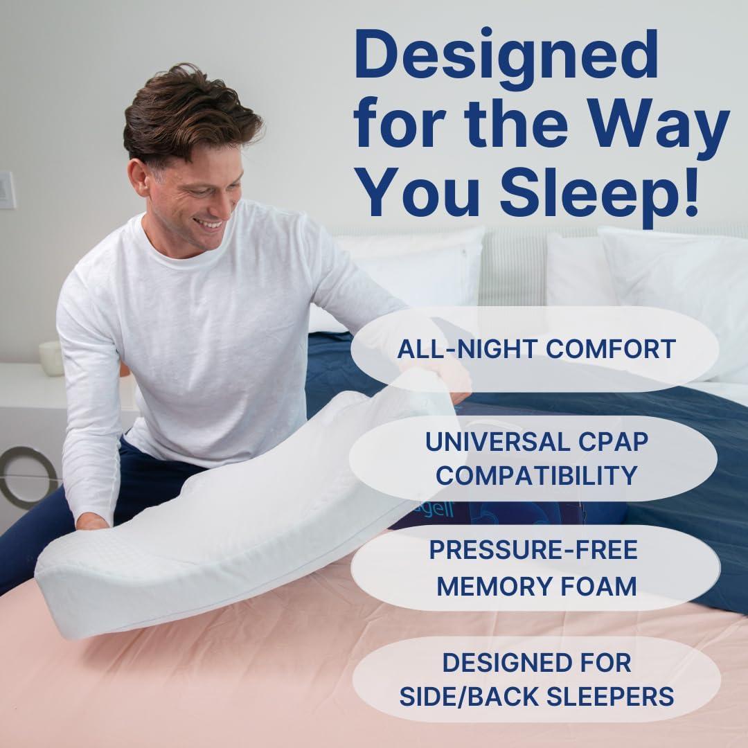 Almohada CPAP Snugell de Espuma Viscoelástica - Ergonómica y Lavable