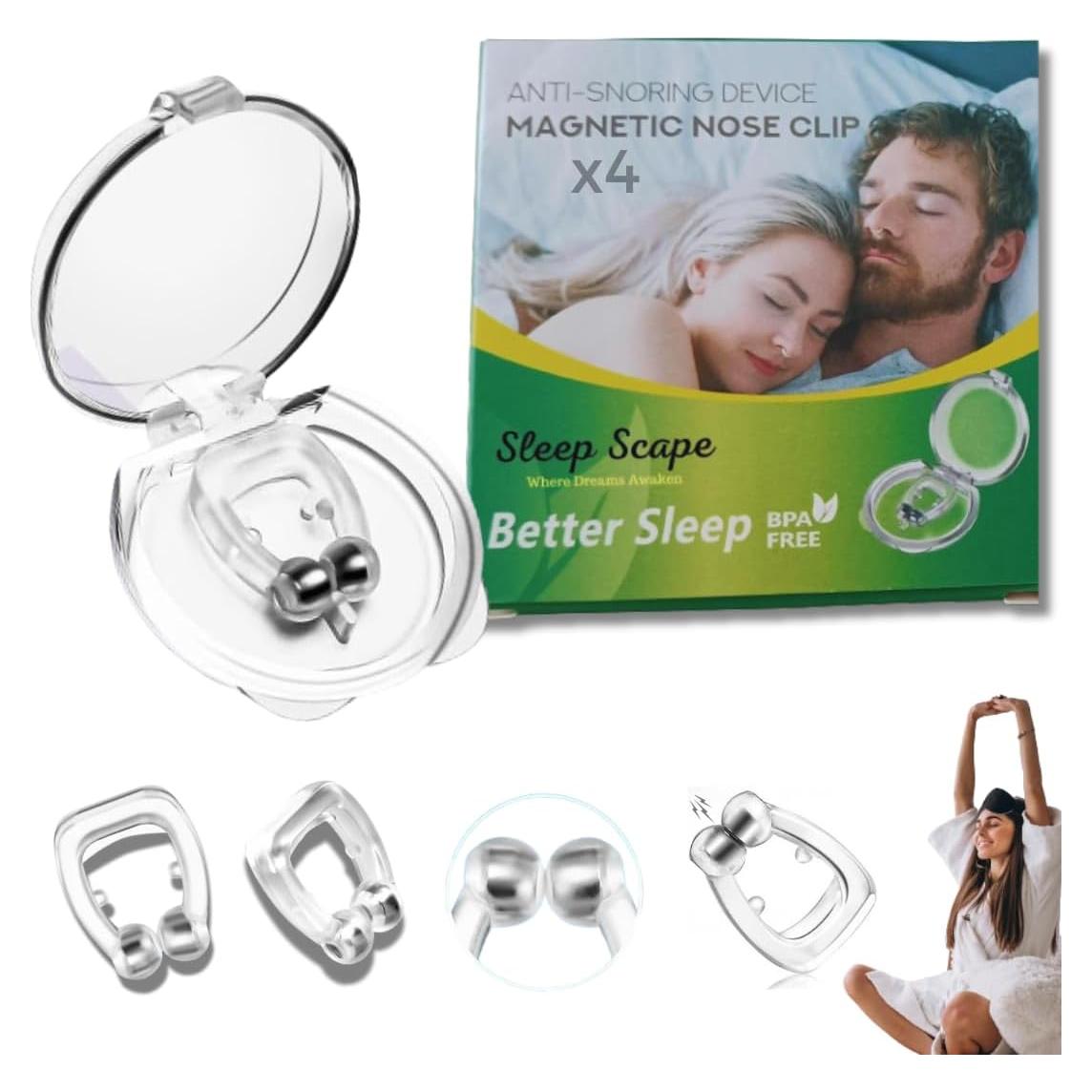 Dispositivo Anti Ronquidos - Clip Nasal Magnético 4 Piezas Silicona