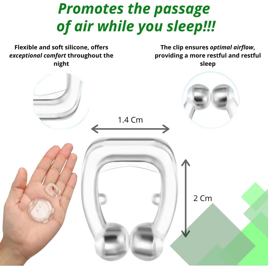 Dispositivo Anti Ronquidos - Clip Nasal Magnético 4 Piezas Silicona
