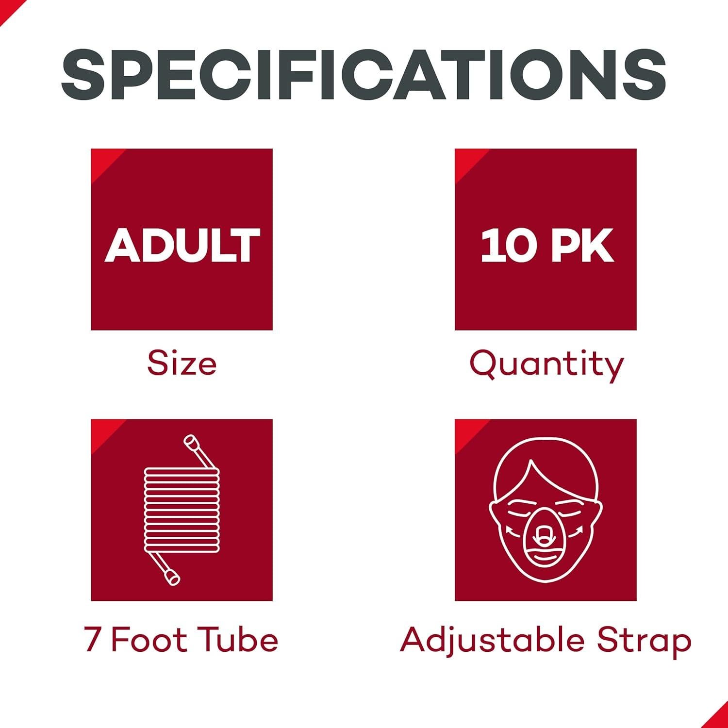 Mascarilla de Oxígeno No Re-Breather Dealmed - 10 Unidades Adulto