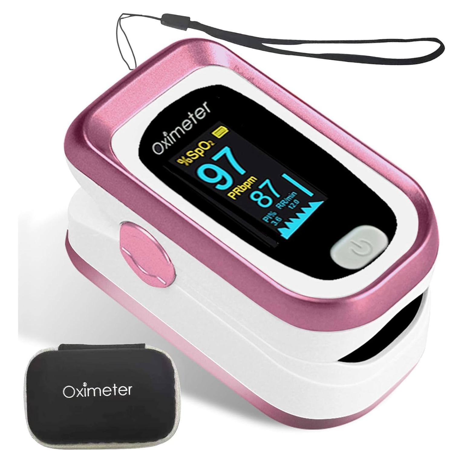 Oxímetro de Pulso OLED Longnan con Pantalla Grande y Funda