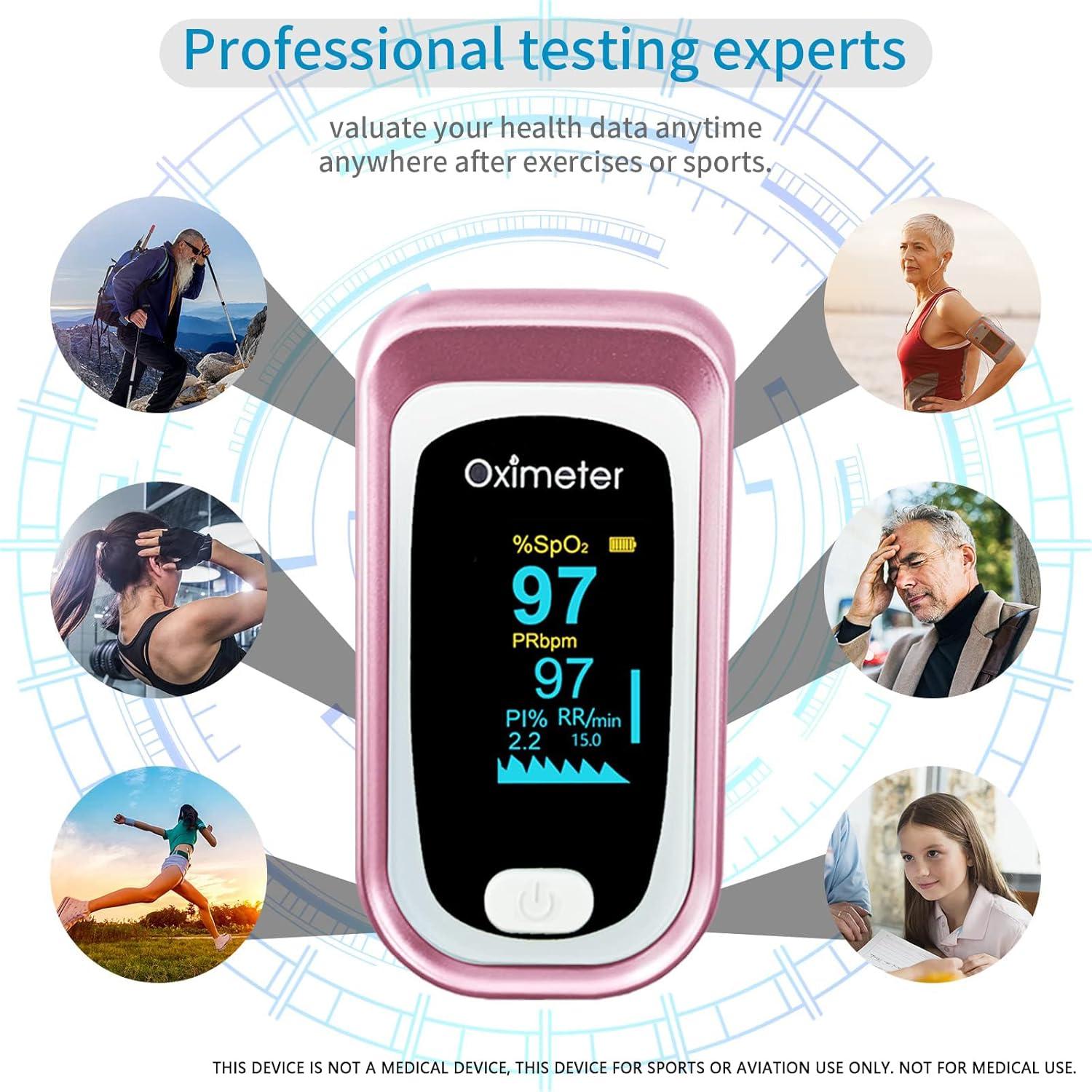 Oxímetro de Pulso OLED Longnan con Pantalla Grande y Funda