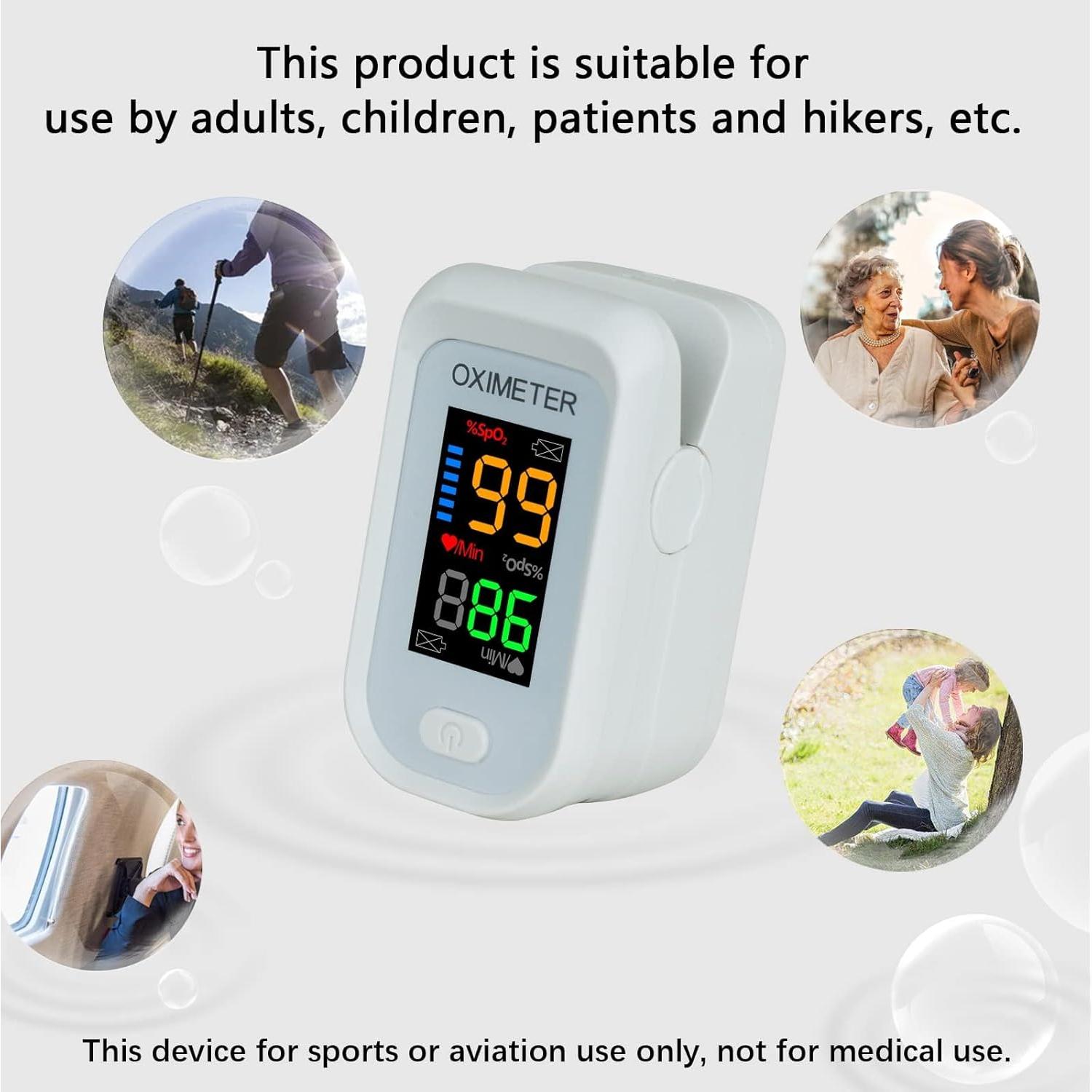 Oxímetro de Dedo LONGNAN - Monitor de Saturación SpO2 LED