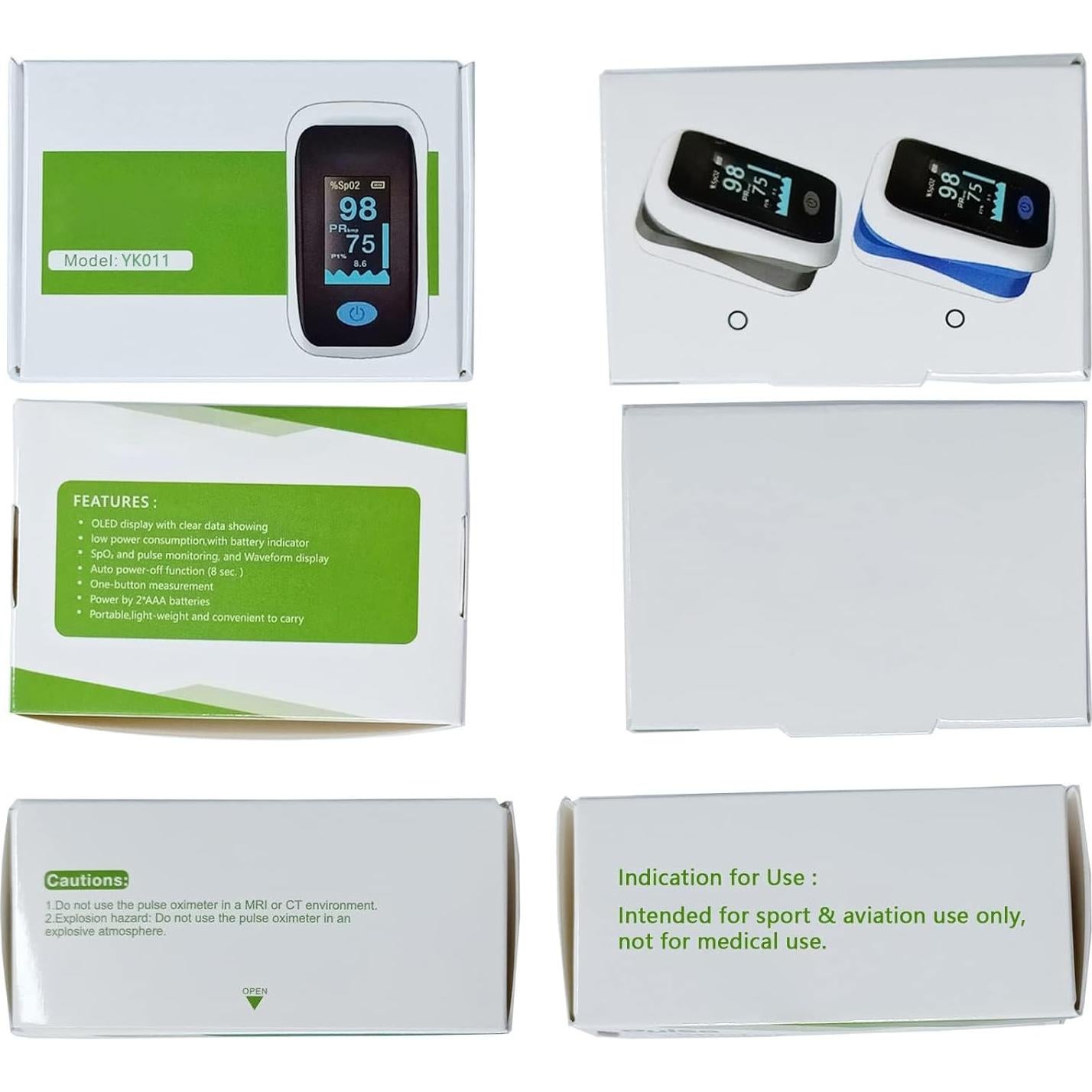 Oxímetro de Dedo LONGNAN - Monitor de Saturación SpO2 LED