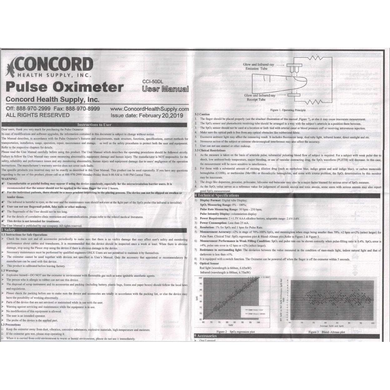 Oxímetro de Pulso Concord Basics - Monitor SpO2 y Pulso Azul