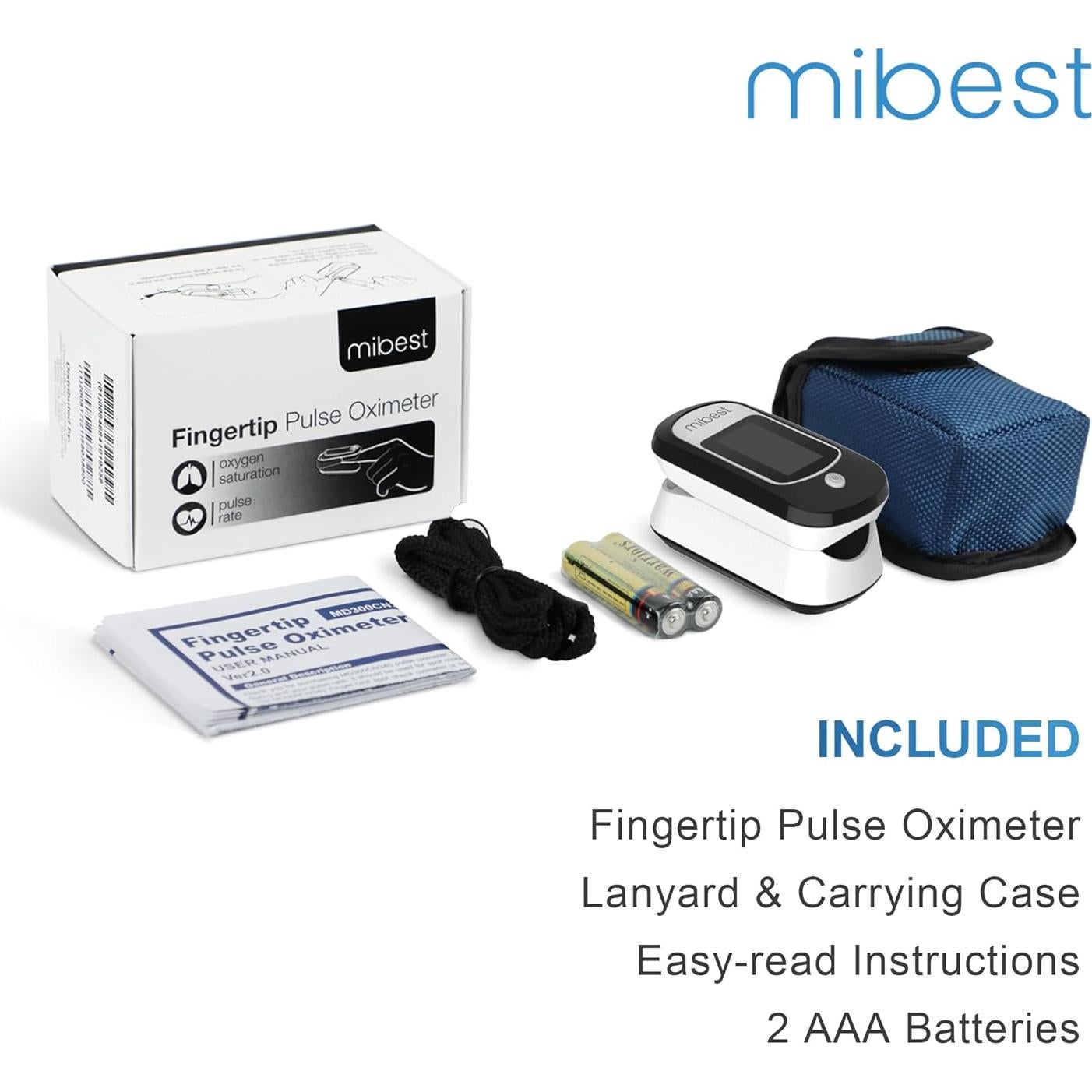 Oxímetro de Pulso Mibest CN368R Bluetooth - SpO2 y Frecuencia de Pulso