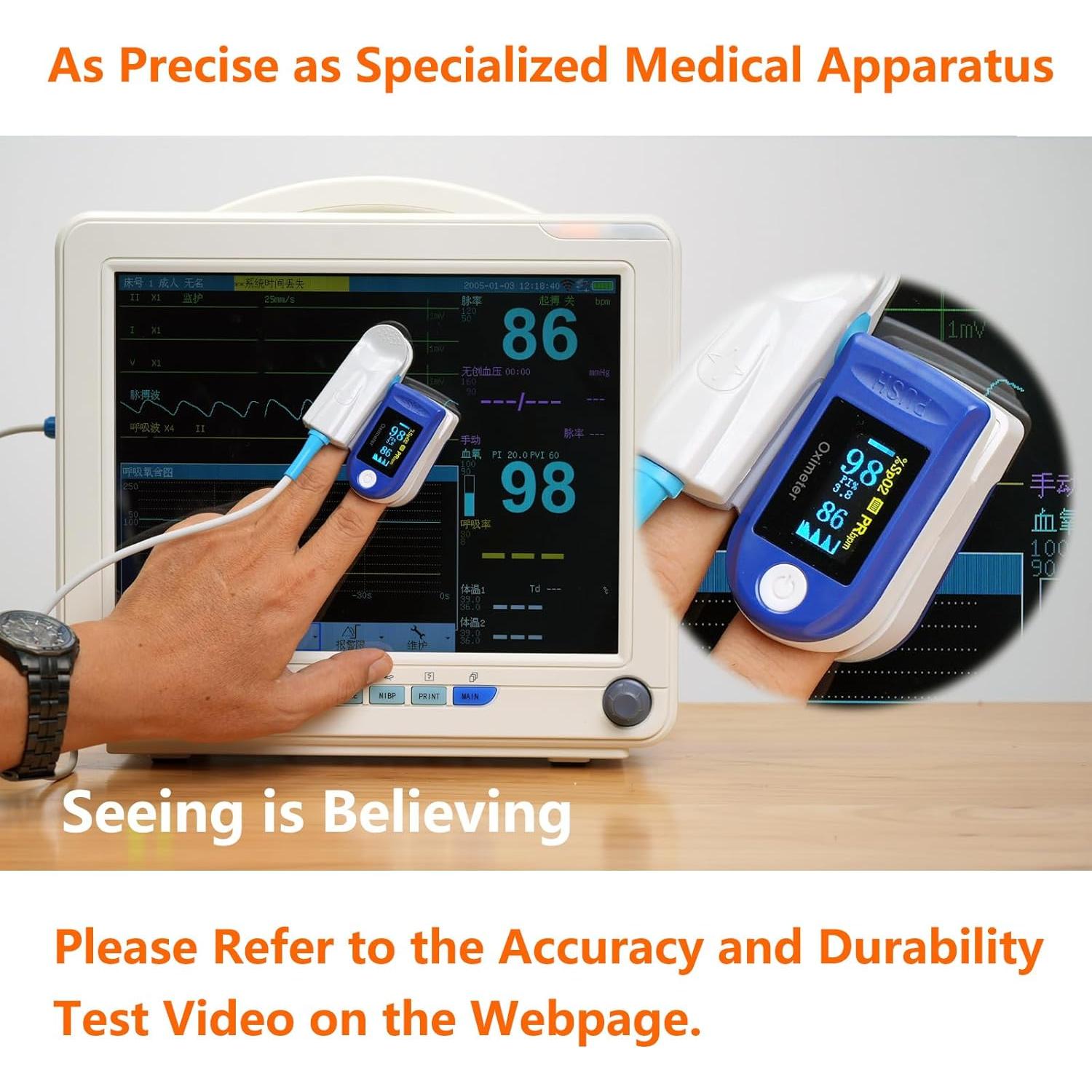 Oxímetro de Pulso Portátil LONGNAN con Pantalla OLED 1.2"