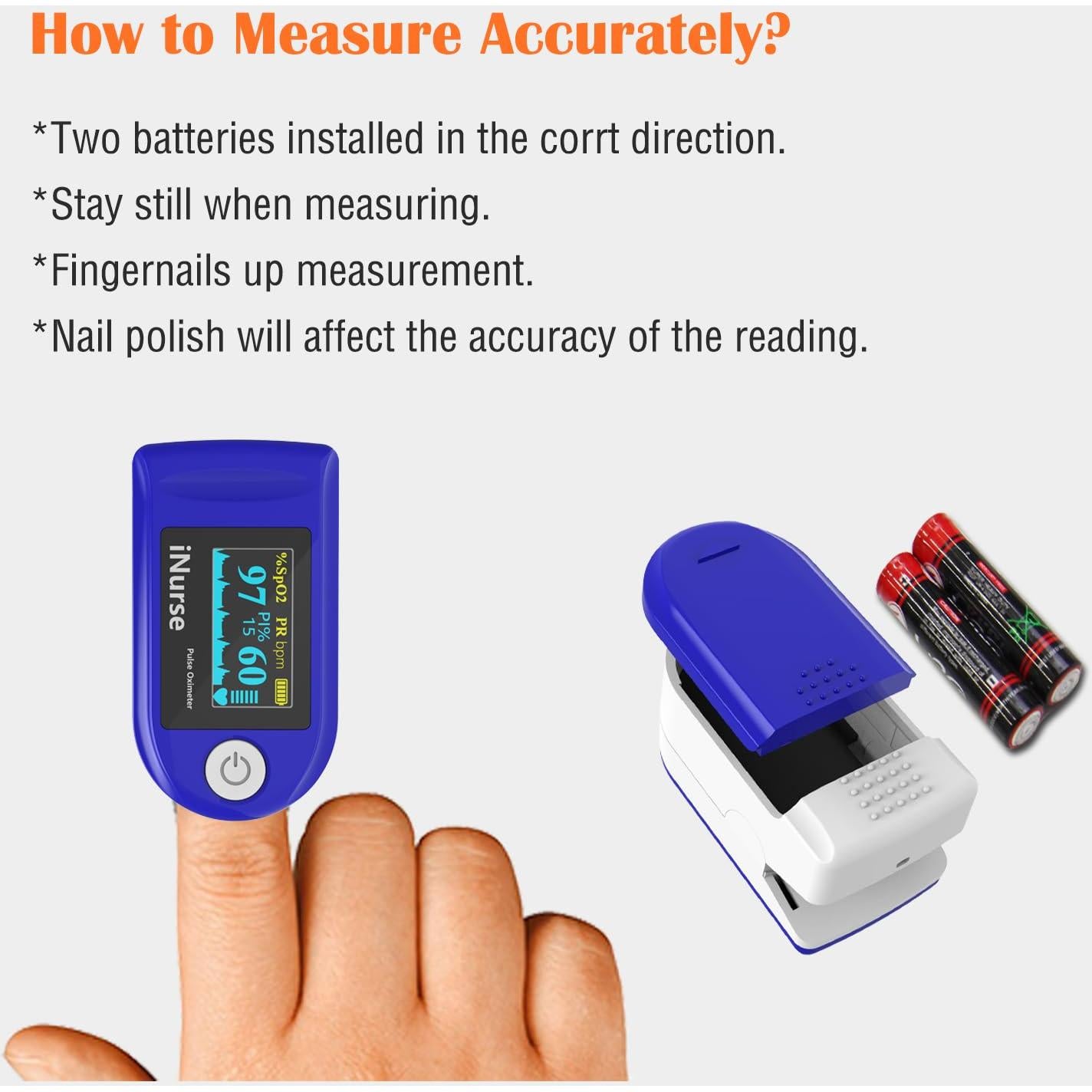 Oxímetro de Pulso Portátil LONGNAN con Pantalla OLED 1.2"