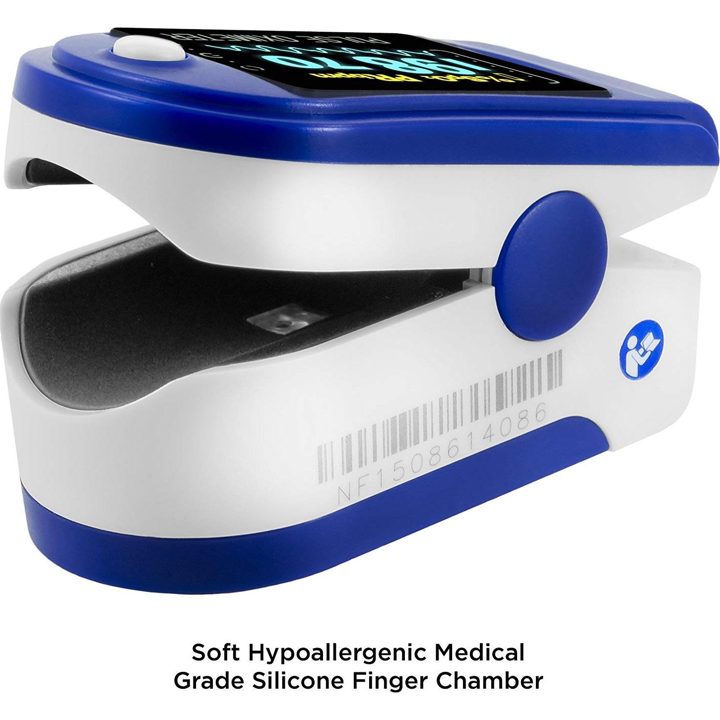 Oxímetro de Pulso FaceLake FL350 Azul con Funda y Baterías