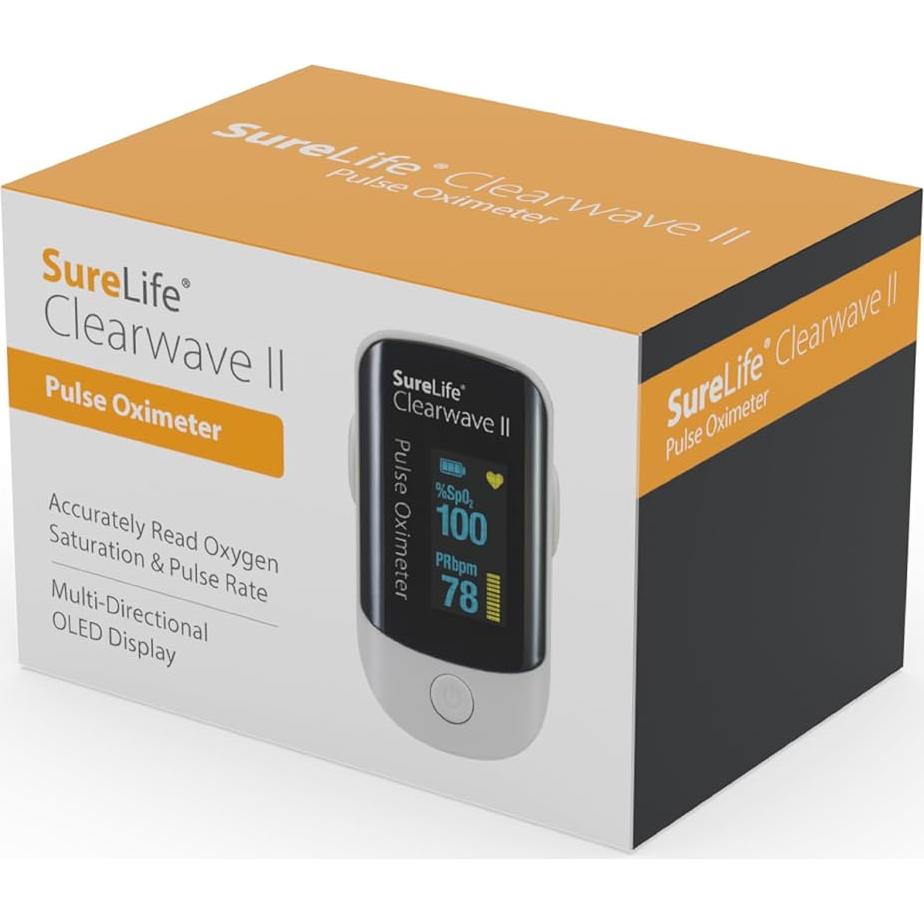 Oxímetro de Pulso SureLife Clearwave II con Pantalla OLED