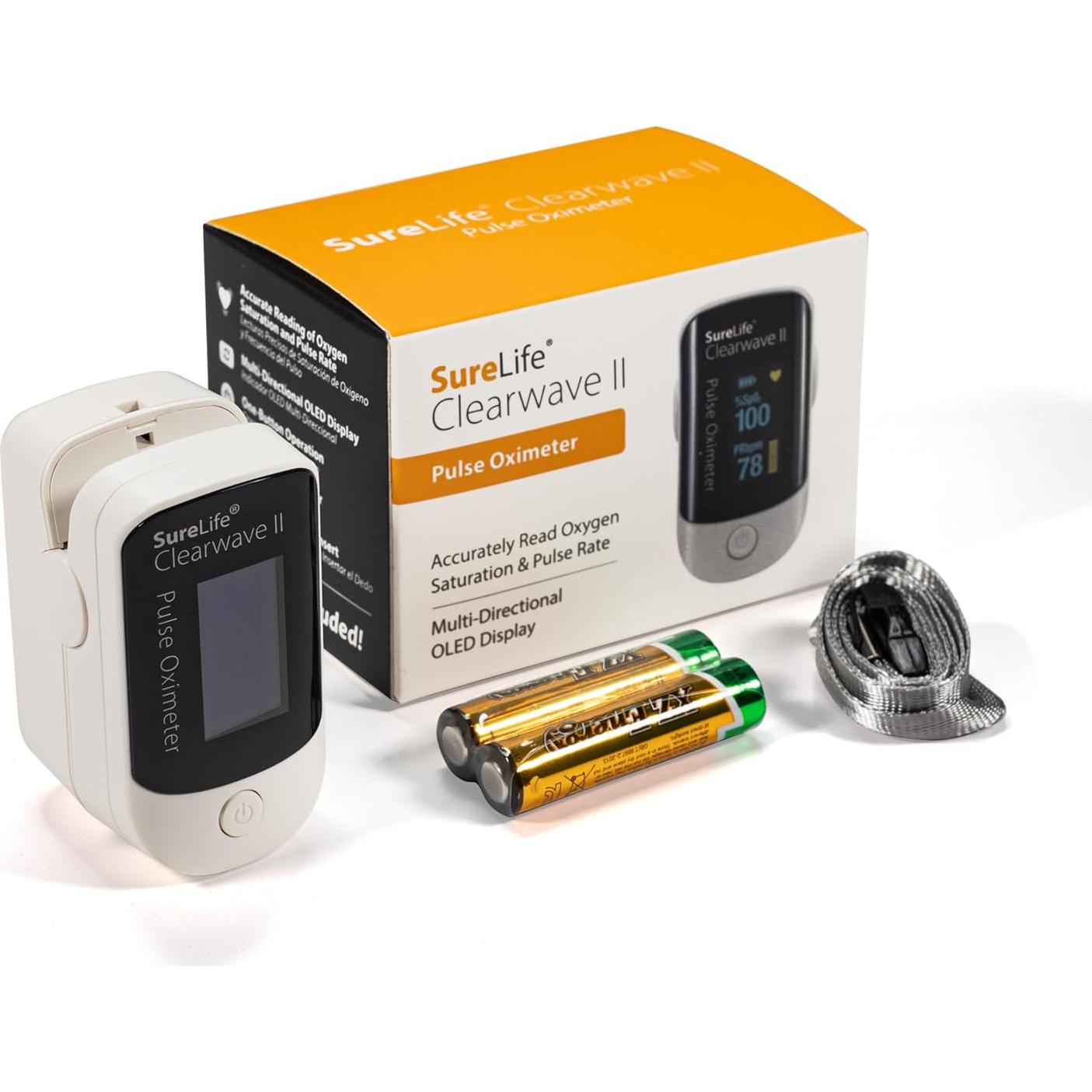 Oxímetro de Pulso SureLife Clearwave II con Pantalla OLED
