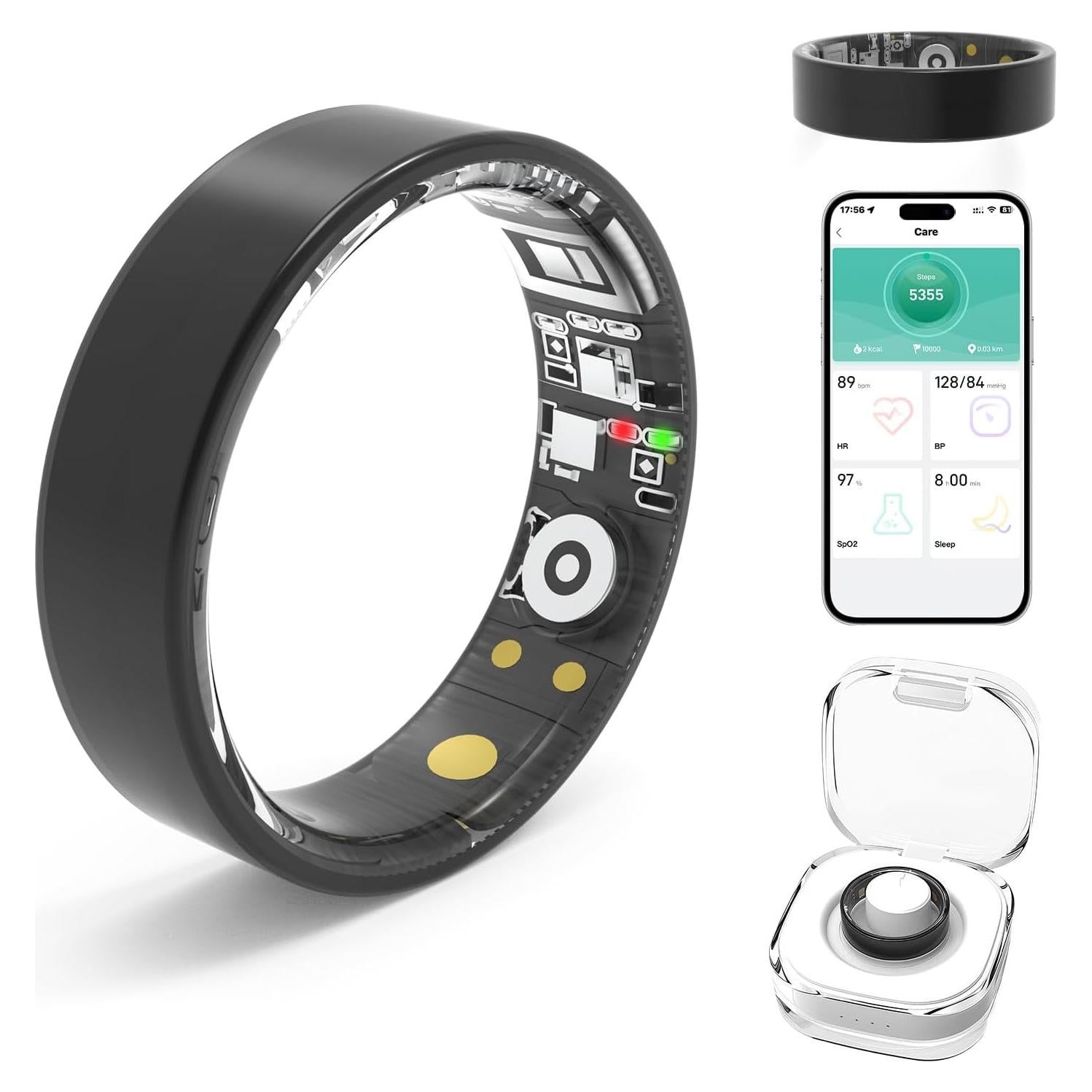 Anillo Inteligente YMXCGC Negro #8 - Monitoreo de Salud y Fitness