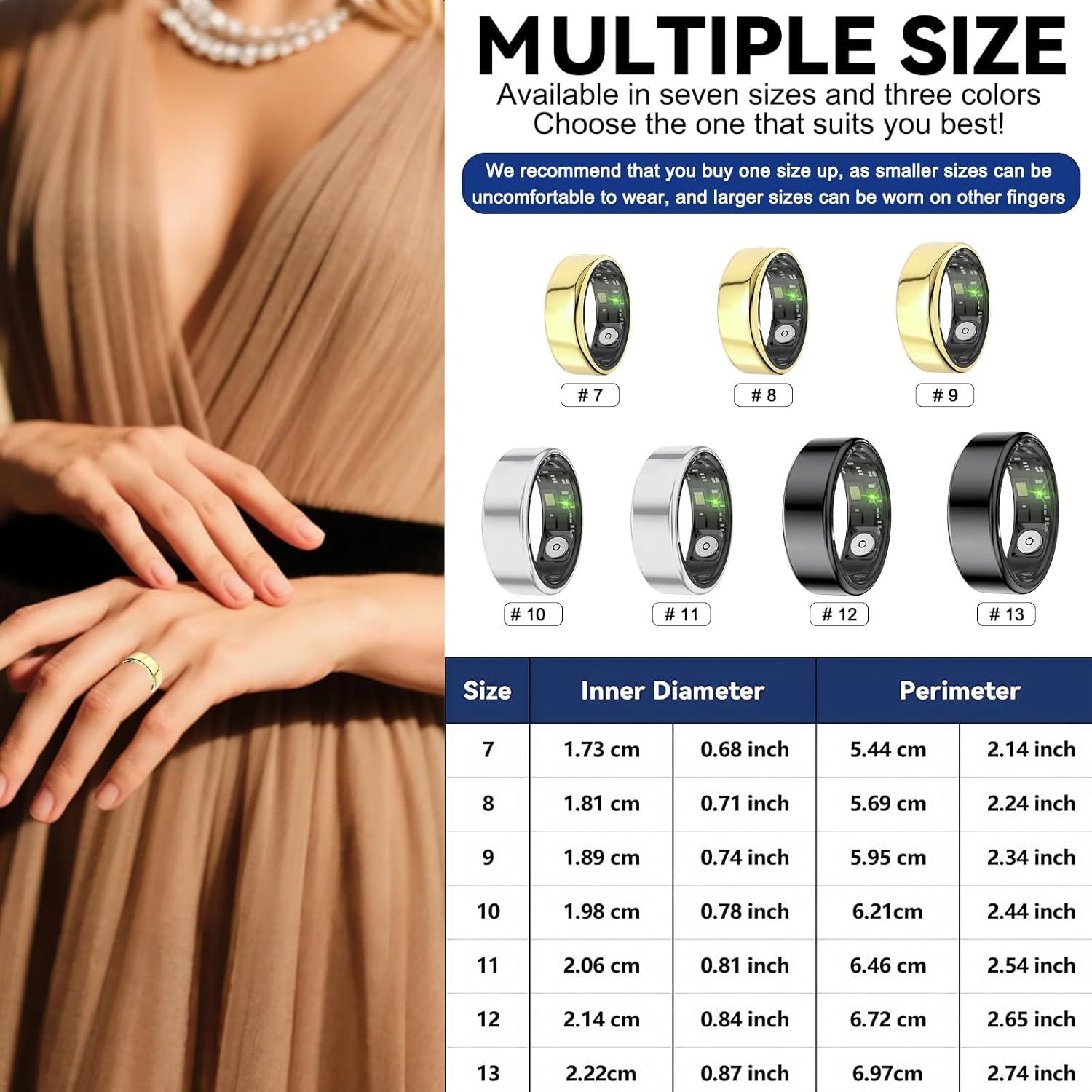 Anillo Inteligente YMXCGC Negro #8 - Monitoreo de Salud y Fitness