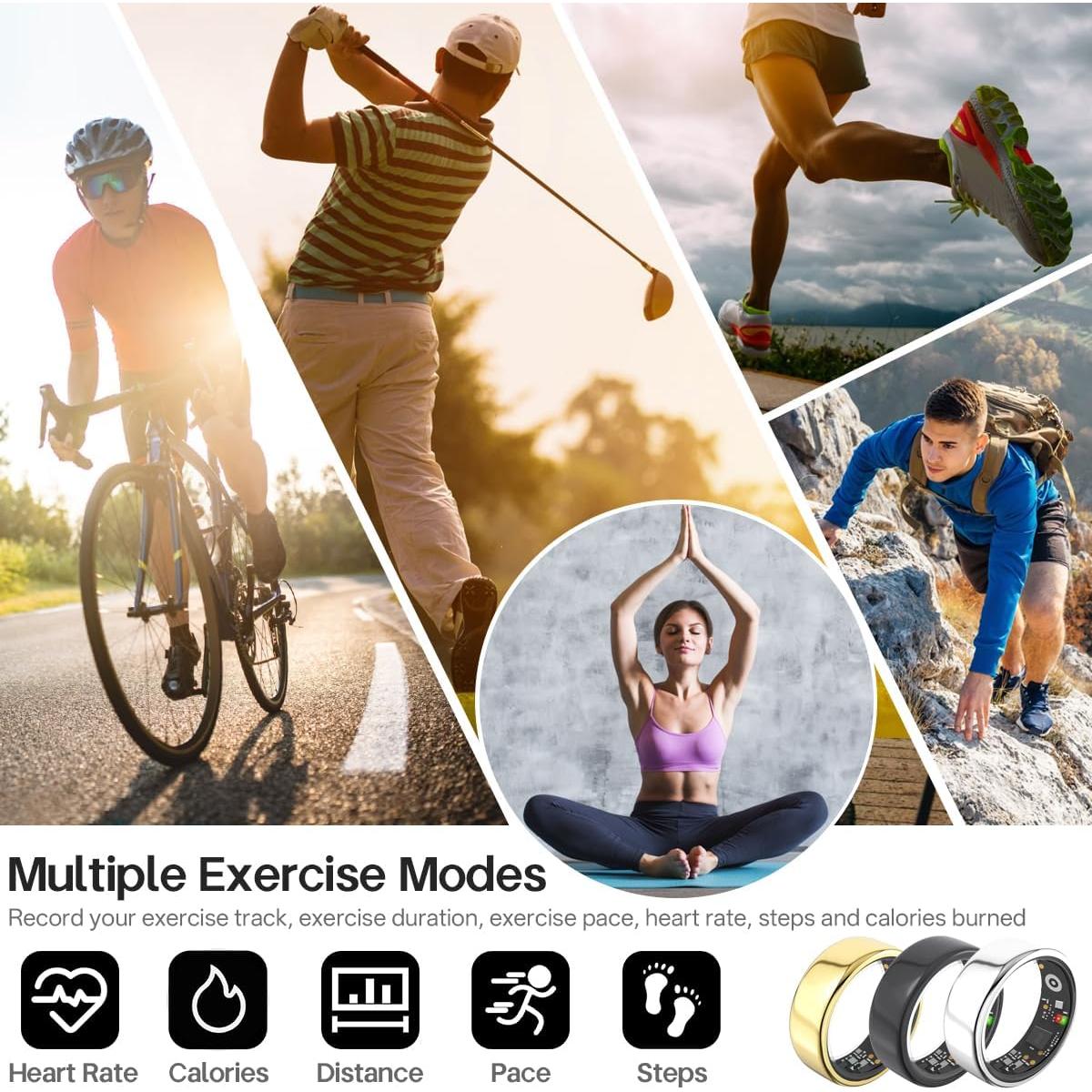 Anillo Inteligente YMXCGC Negro #8 - Monitoreo de Salud y Fitness