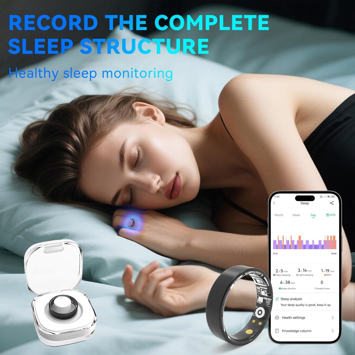 Anillo Inteligente YMXCGC Negro #8 - Monitoreo de Salud y Fitness