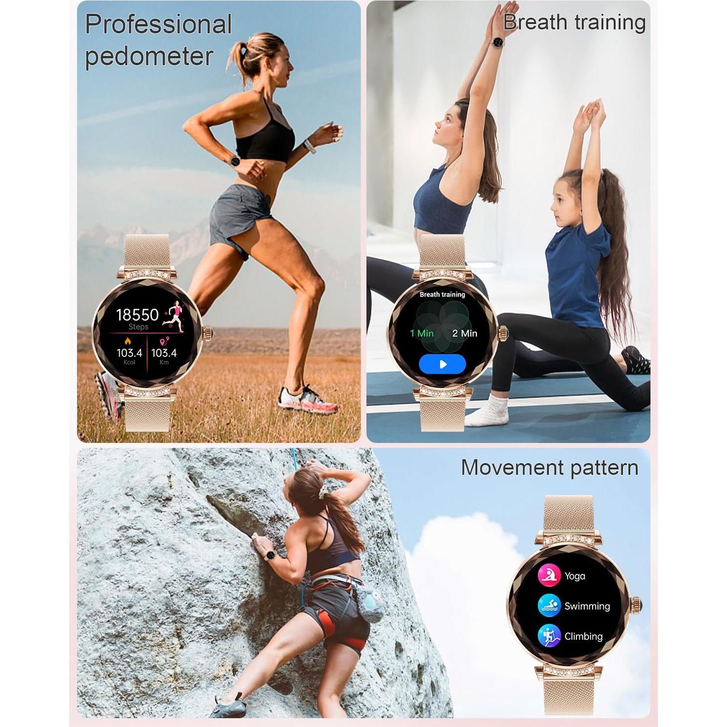 Reloj Inteligente Efolen Oro Rosa 1.19" AMOLED Fitness IP68