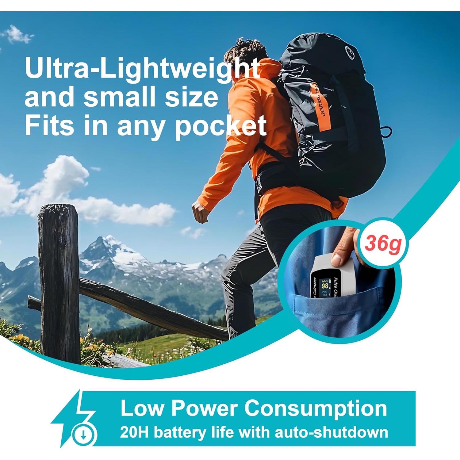 Oxímetro de Pulso Bluetooth Shanghai Chimiao 1300-003, Medidor de O2