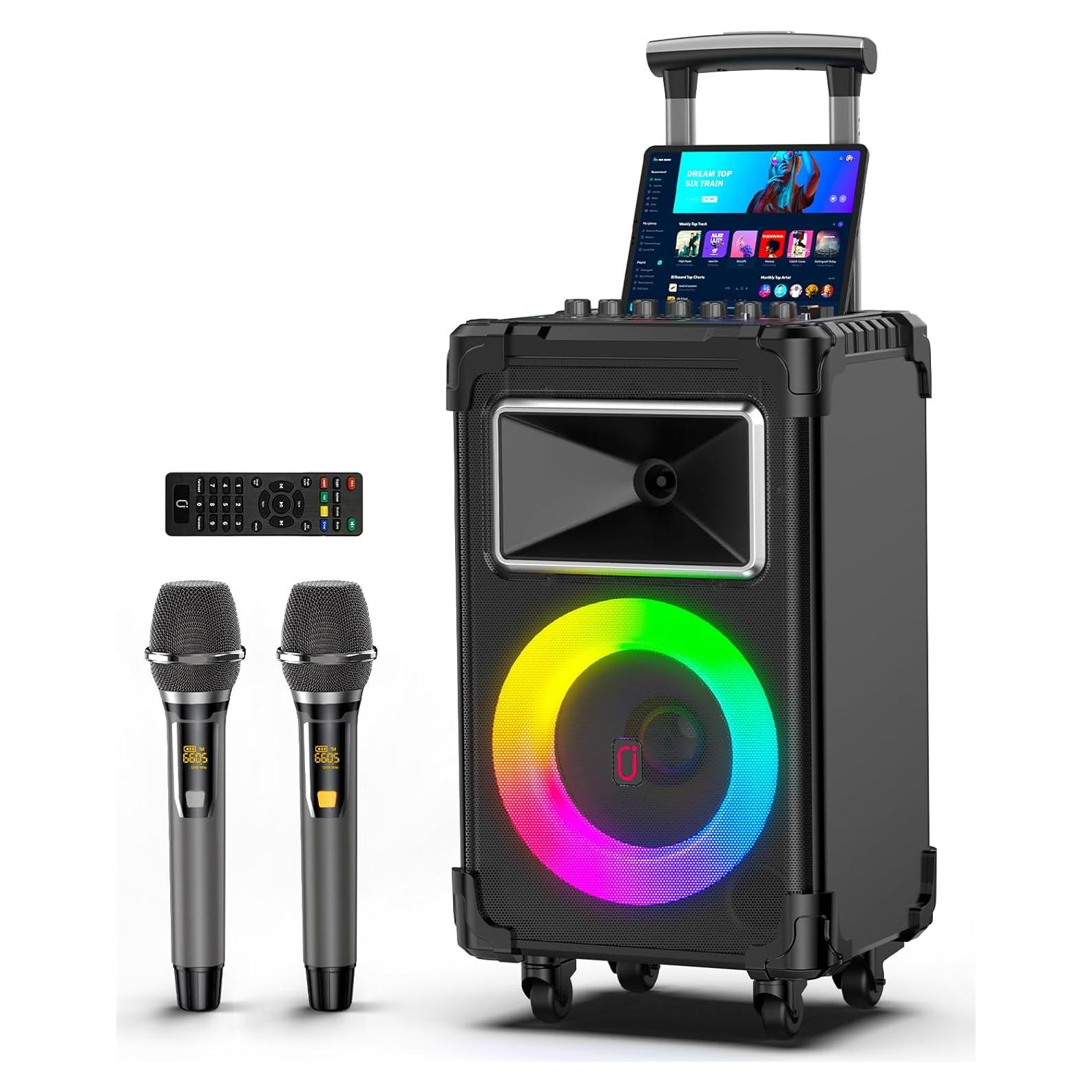 Altavoz Karaoke JYX AN20 10" Bluetooth 500W 2 Micrófonos