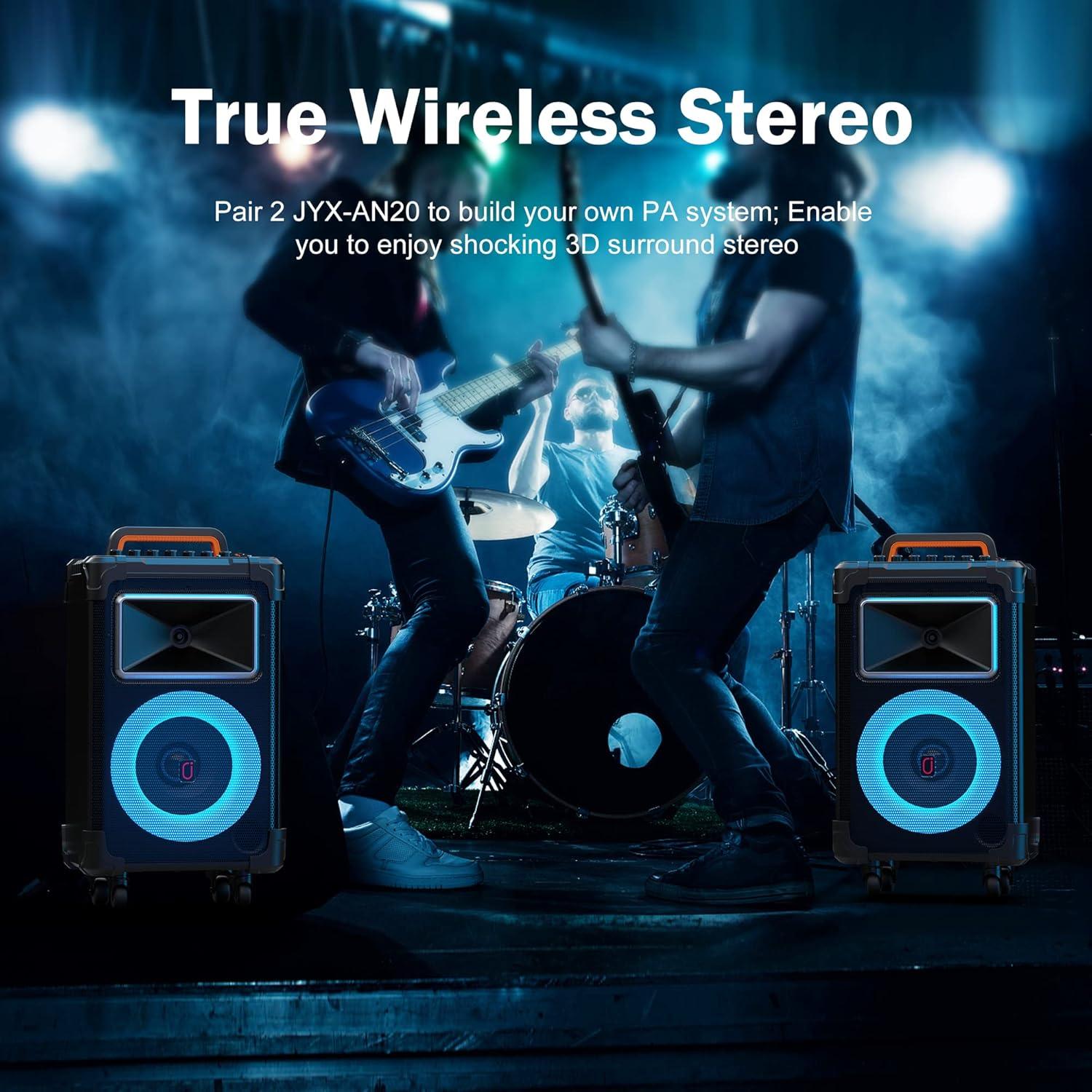 Altavoz Karaoke JYX AN20 10" Bluetooth 500W 2 Micrófonos