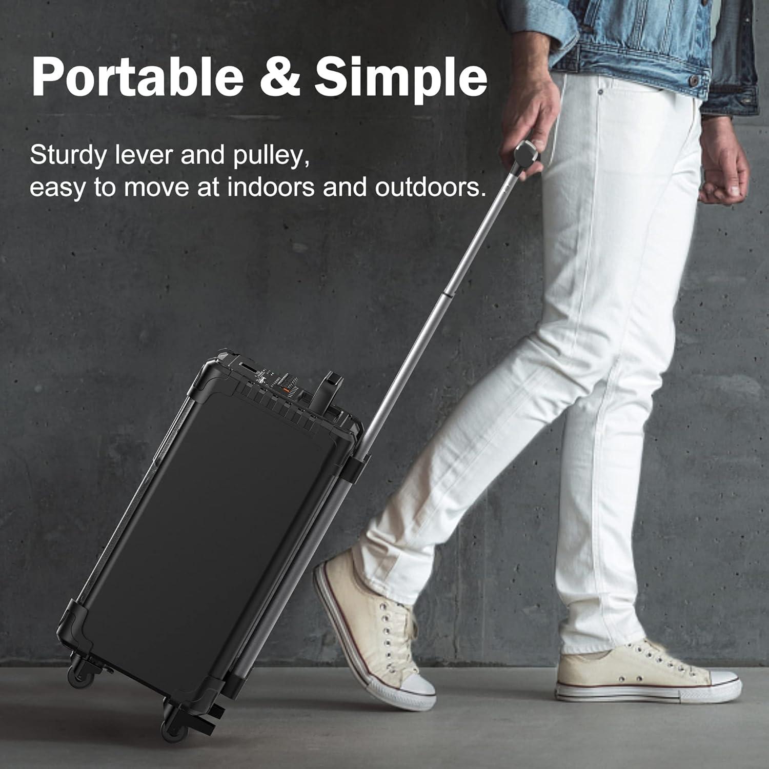 Altavoz Karaoke JYX AN20 10" Bluetooth 500W 2 Micrófonos