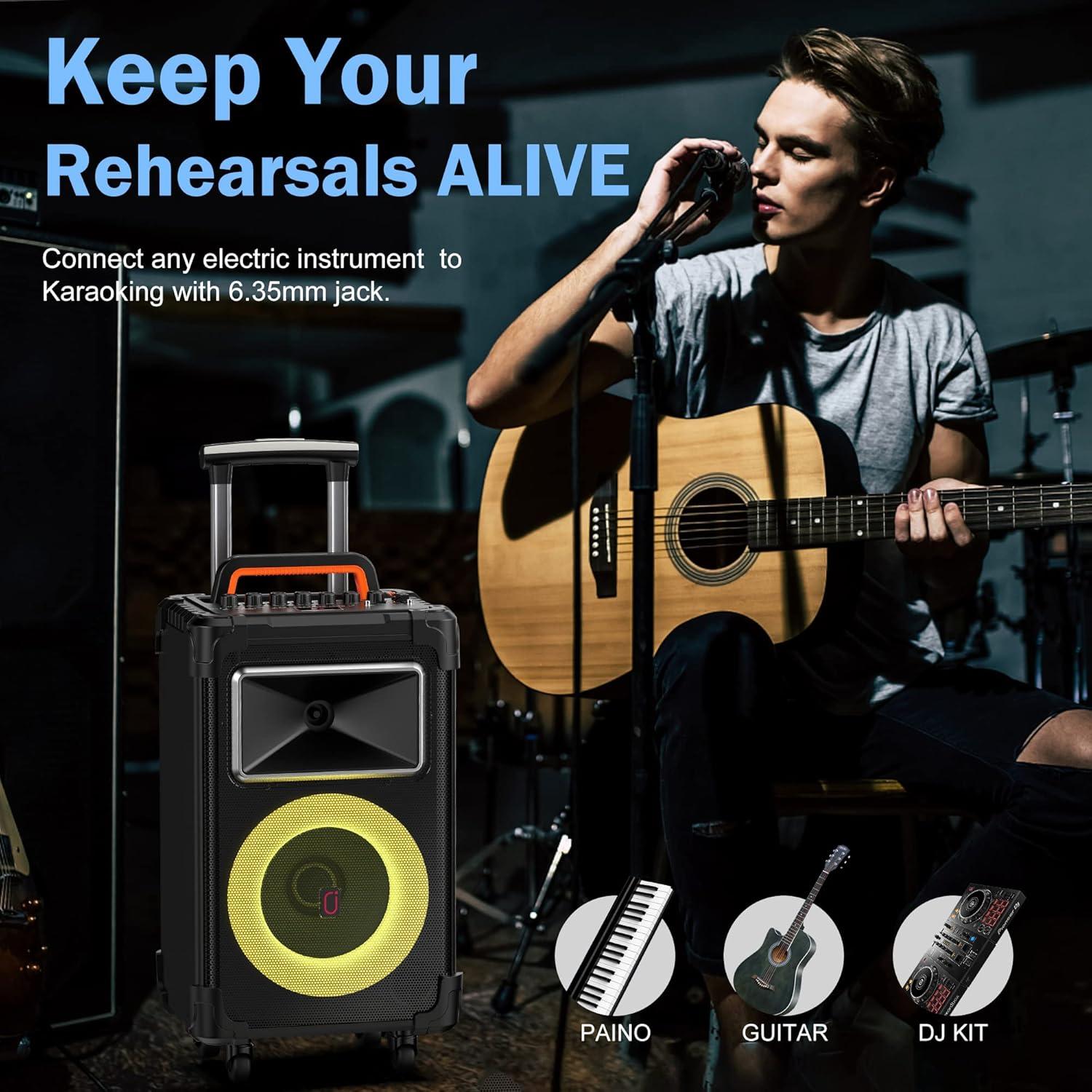 Altavoz Karaoke JYX AN20 10" Bluetooth 500W 2 Micrófonos