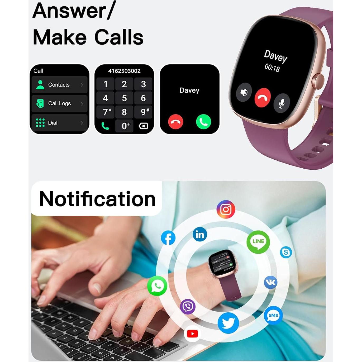 Reloj Inteligente Fitness SHANG WING 1.85" Monitoreo Salud