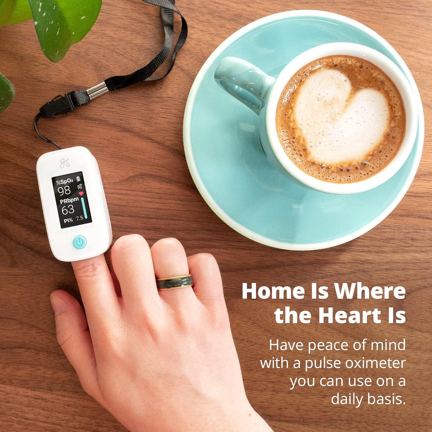 Oxímetro de Pulso Greater Goods, Mide SpO2 y Frecuencia Cardíaca