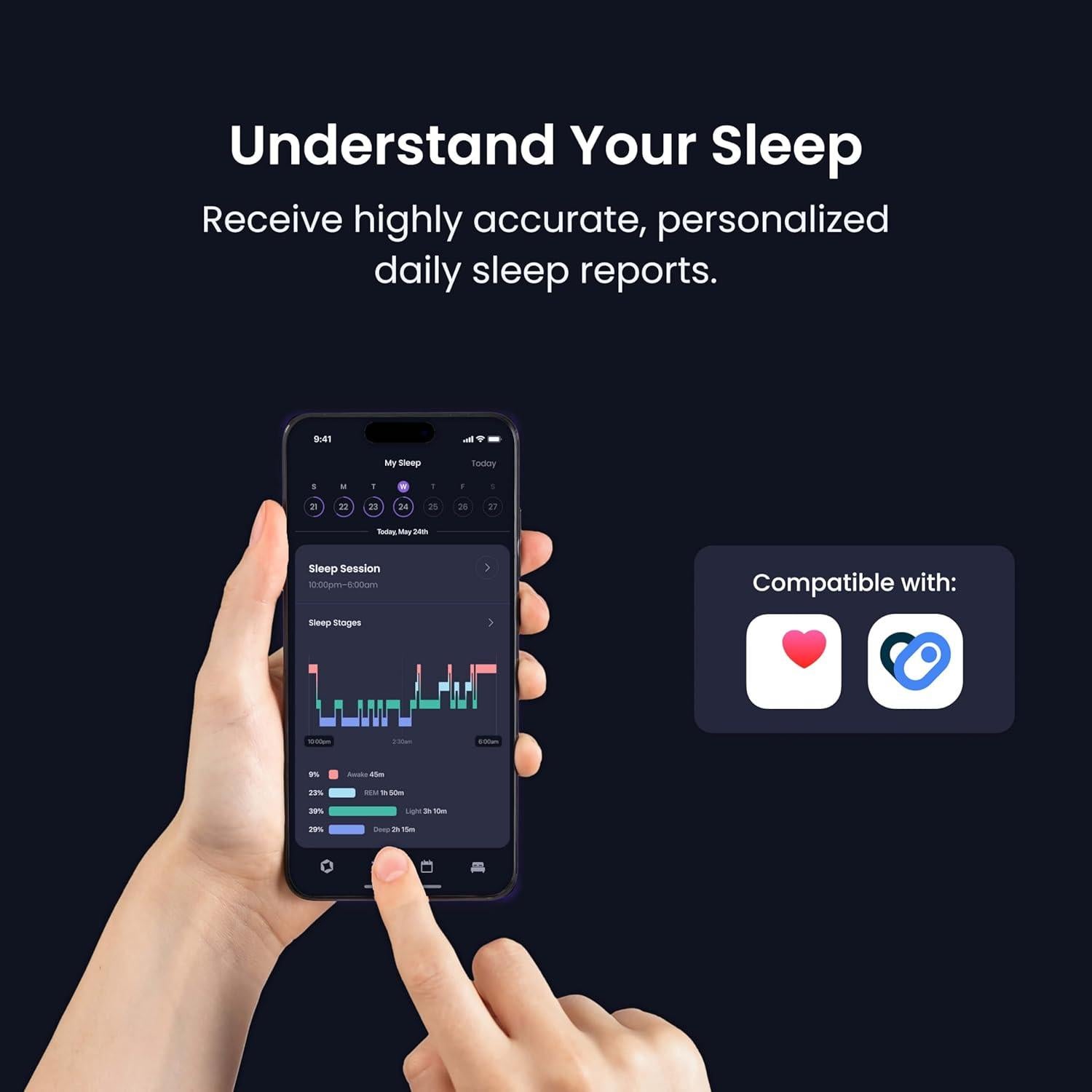 Rastreador de Sueño Sleepme - Monitor de Sueño Sin Uso 33x20cm