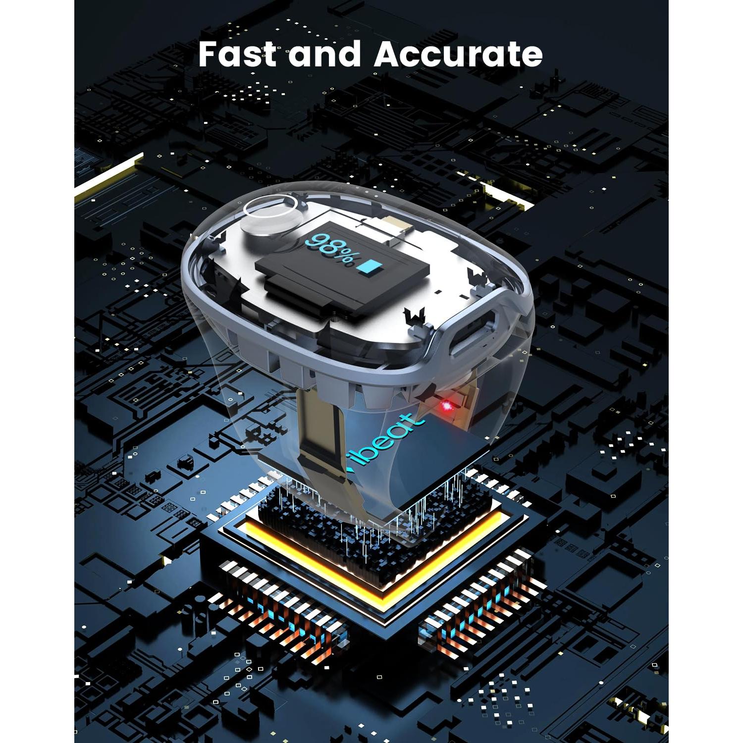 Oxímetro de Pulso Vibeat OxyRing Bluetooth - Monitor de Oxígeno