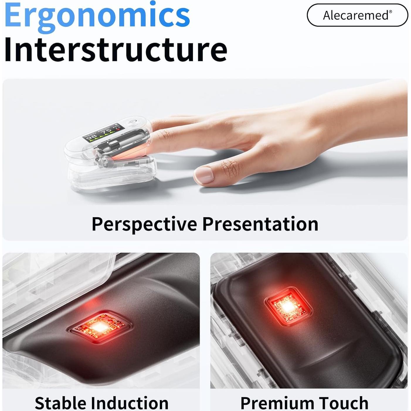 Oxímetro de Pulso Alecaremed YM301 con Pantalla TFT y Memoria