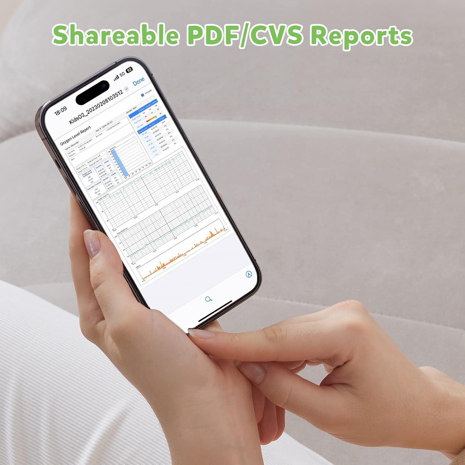 Oxímetro de Pulso KidsO2 para Niños 3-10 Años, Monitor de Oxígeno