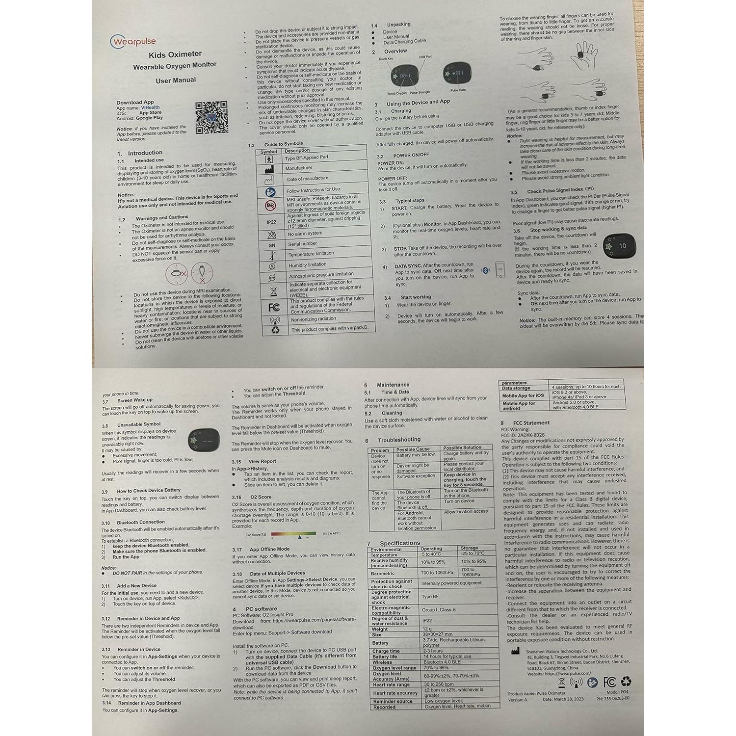 Oxímetro de Pulso KidsO2 para Niños 3-10 Años, Monitor de Oxígeno