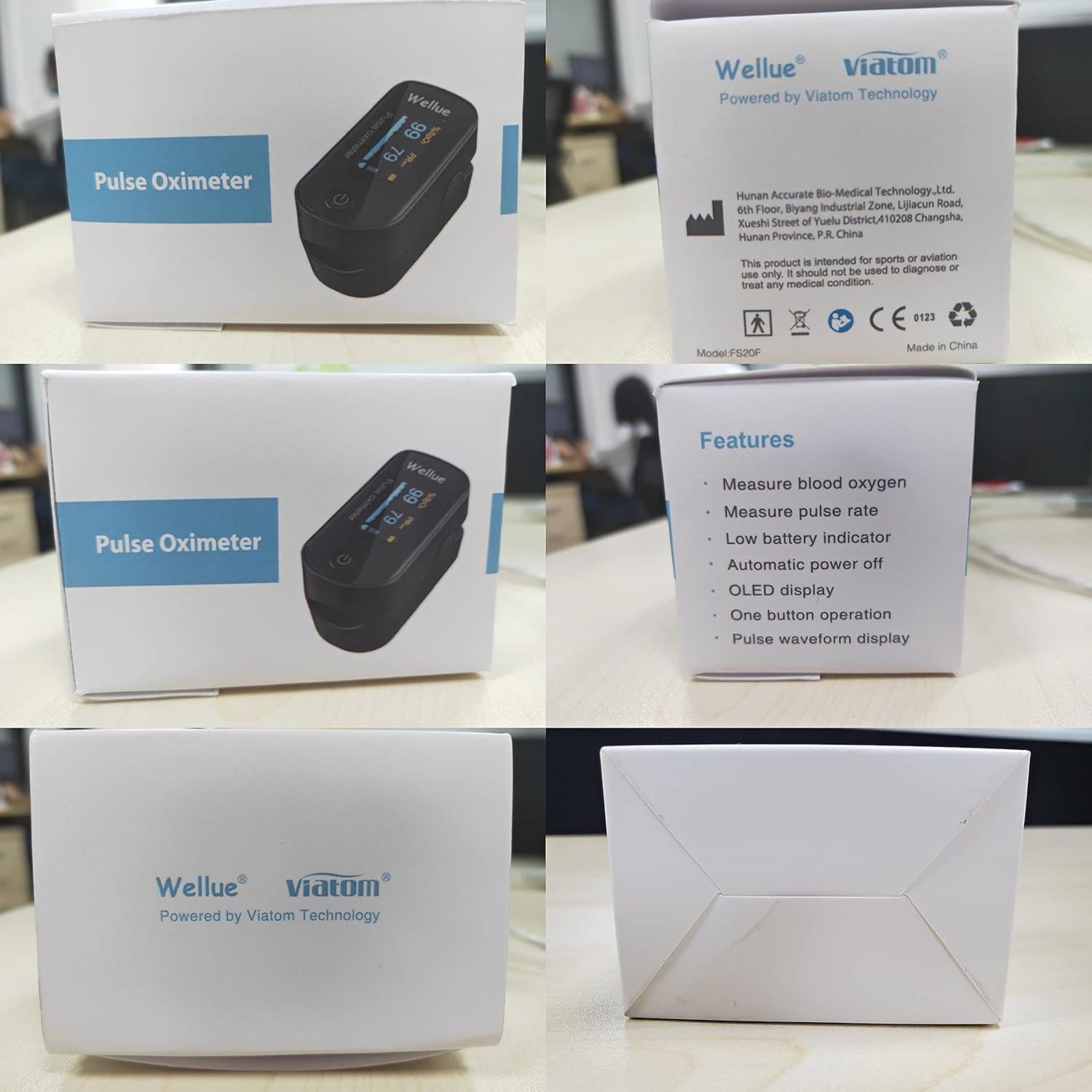 Oxímetro de Pulso Wellue Bluetooth con Pantalla OLED y Baterías