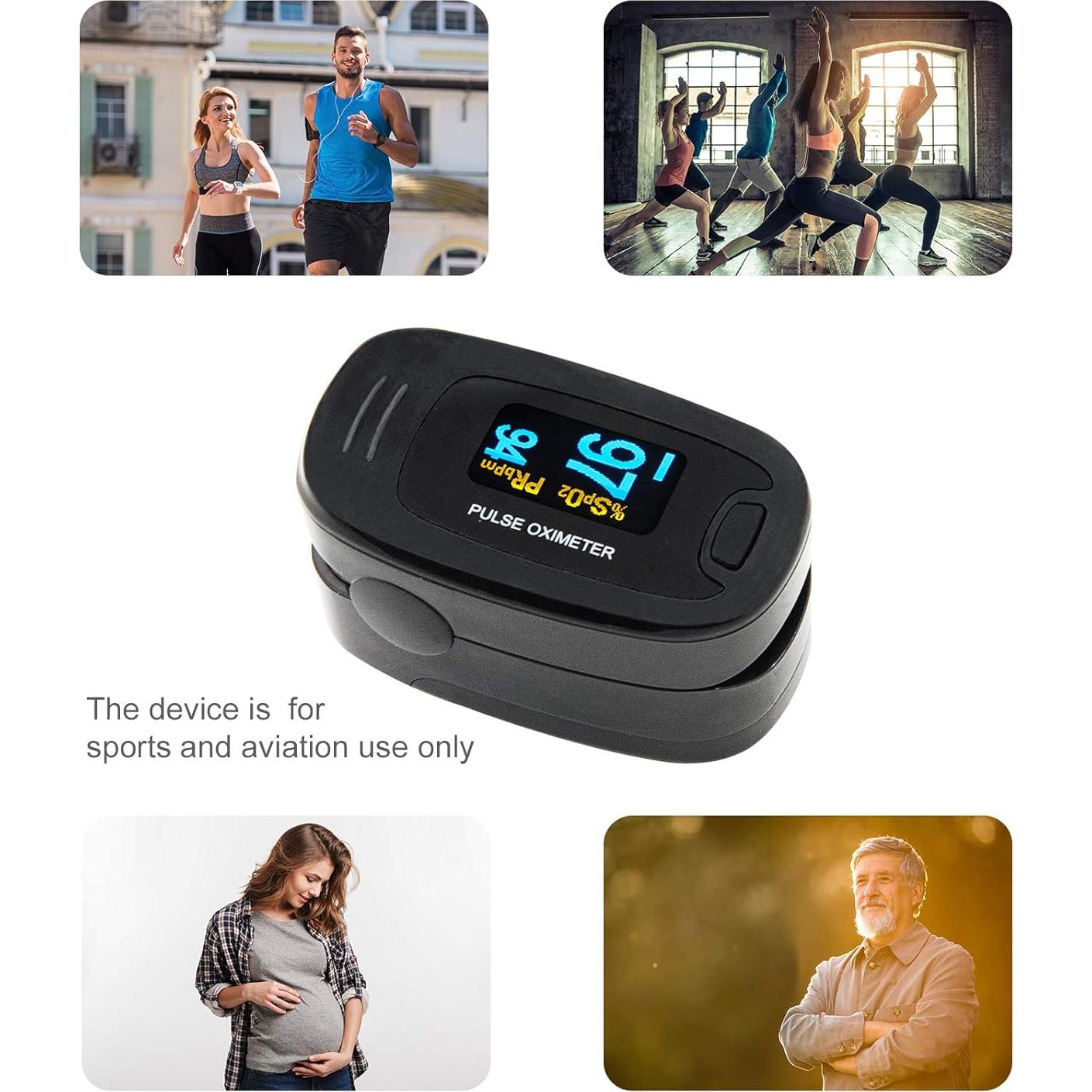 Oxímetro de Pulso CONTEC CMS50NA con Cuerda de Cuello, Negro