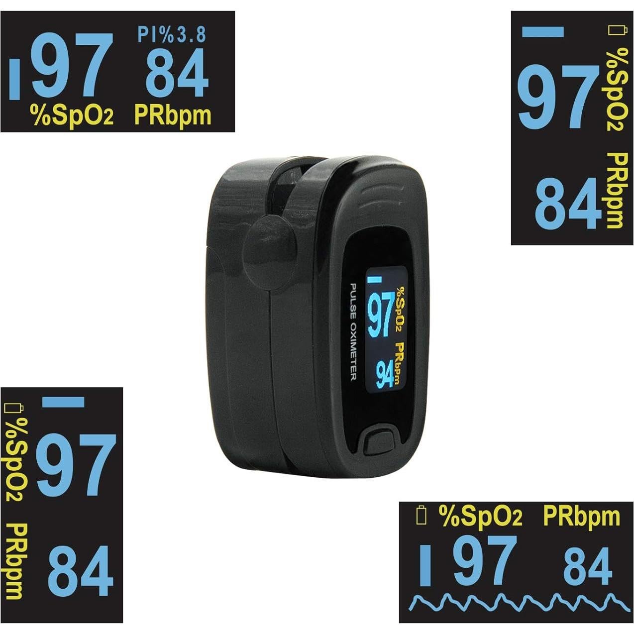 Oxímetro de Pulso CONTEC CMS50NA con Cuerda de Cuello, Negro