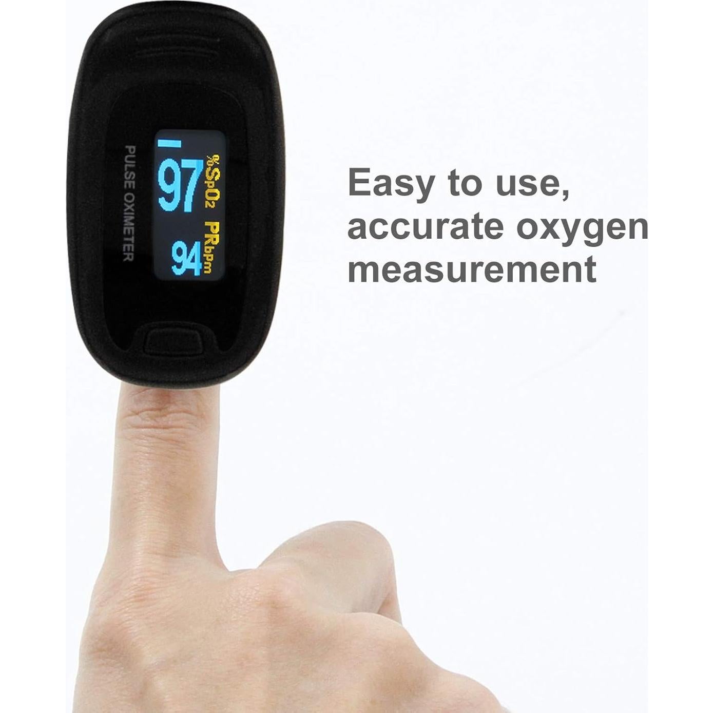 Oxímetro de Pulso CONTEC CMS50NA con Cuerda de Cuello, Negro