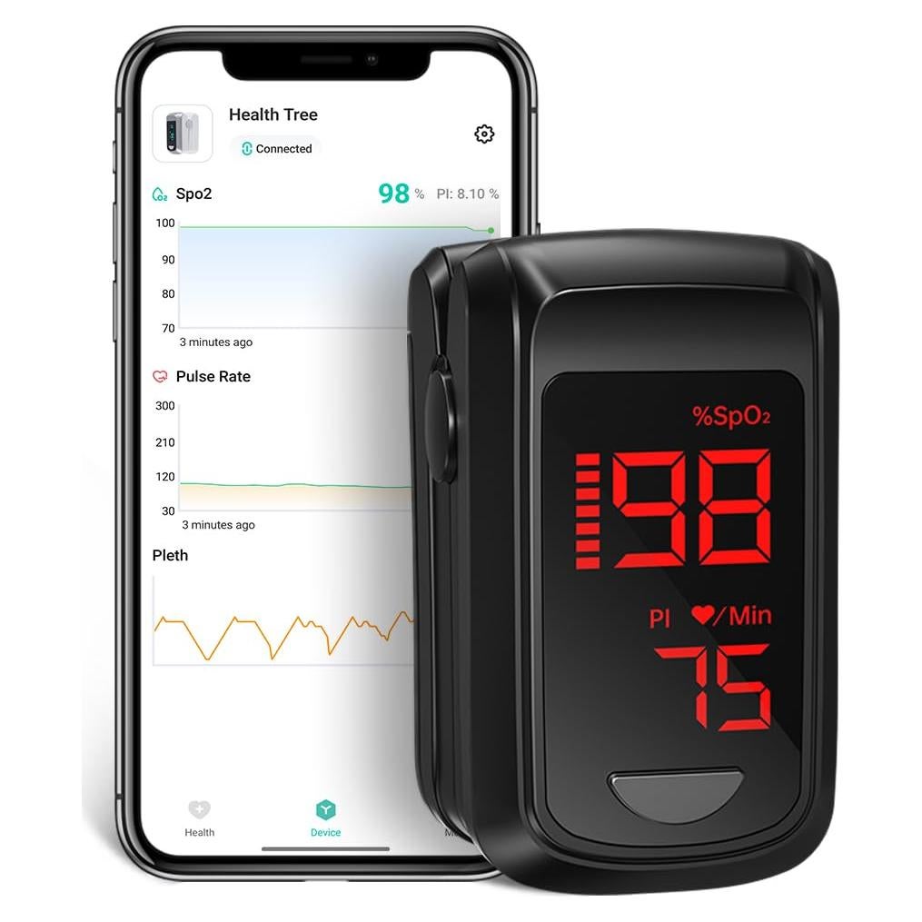Oxímetro de Pulso Bluetooth HOLFENRY - Medición SpO2 y Tasa de Pulso