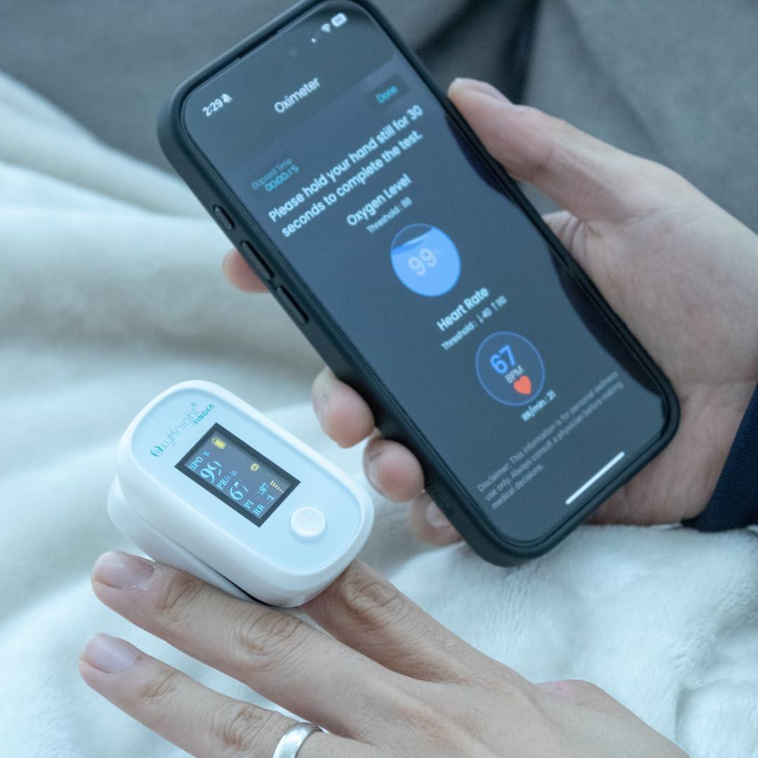 Oxímetro de Pulso Bluetooth OxyKnight - Mide Oxígeno y Pulso