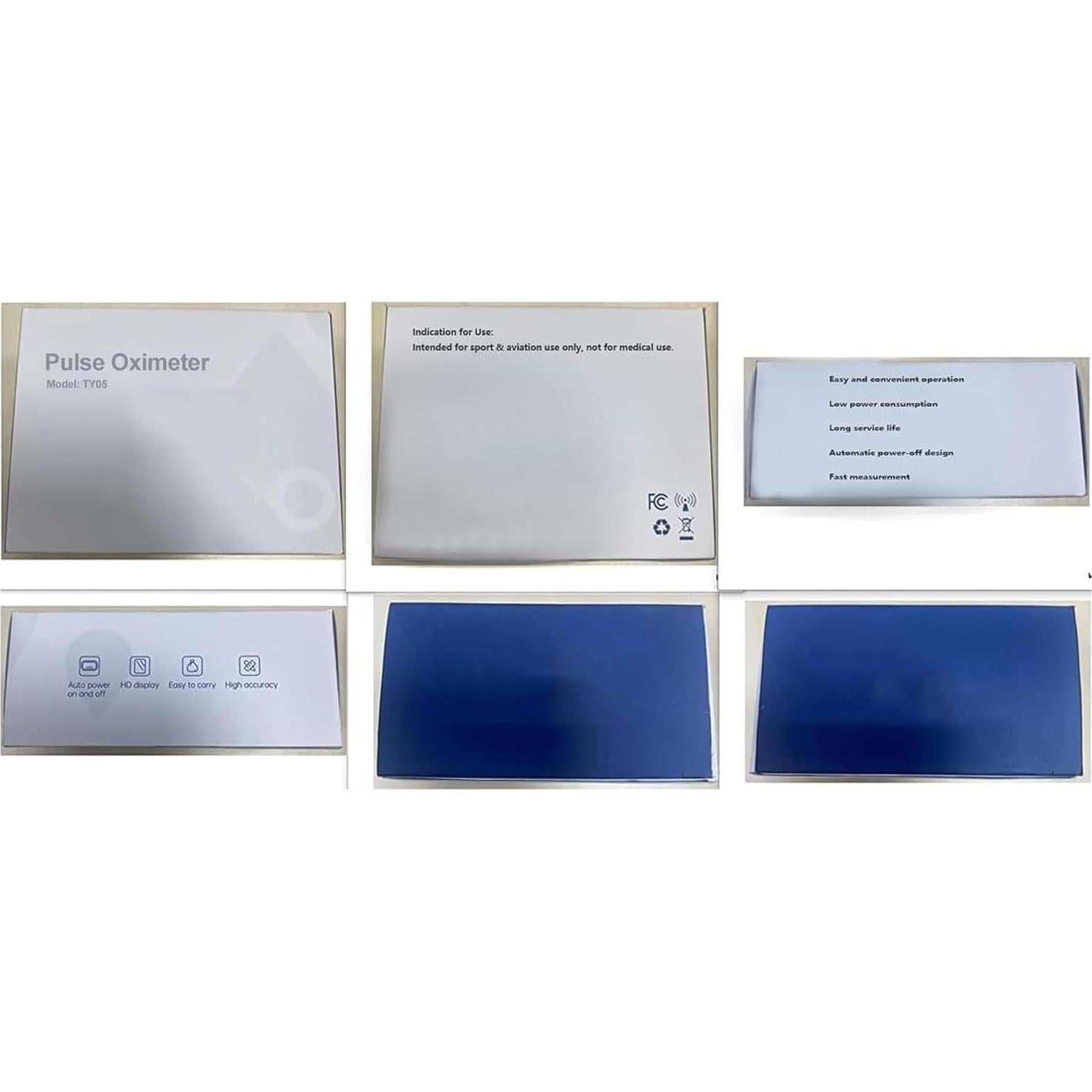 Oxímetro de Pulso Manhero Negro Púrpura con Tasa de Respiración