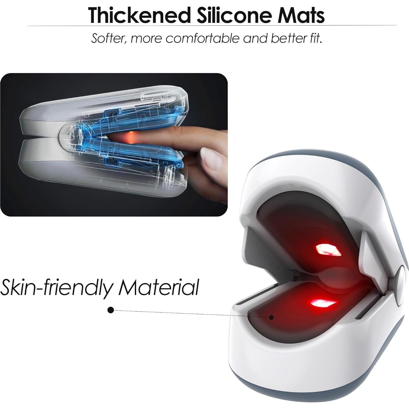 Oxímetro de Pulso ESPOO YM102 con Pantalla LED y 2 Pilas AAA